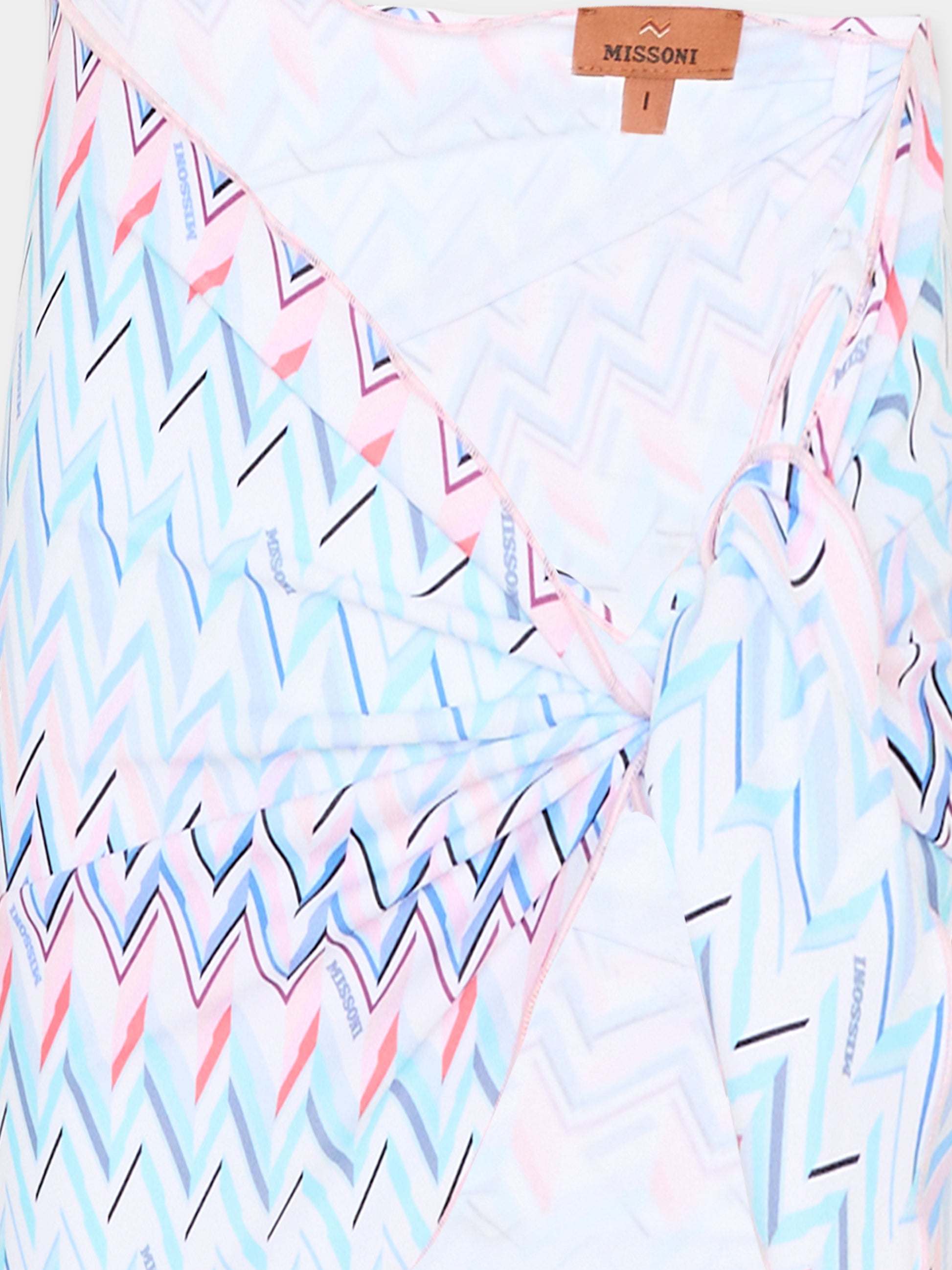 Copricostume celeste chevron per bambina,Missoni,MYCB09 Z3724 600RS