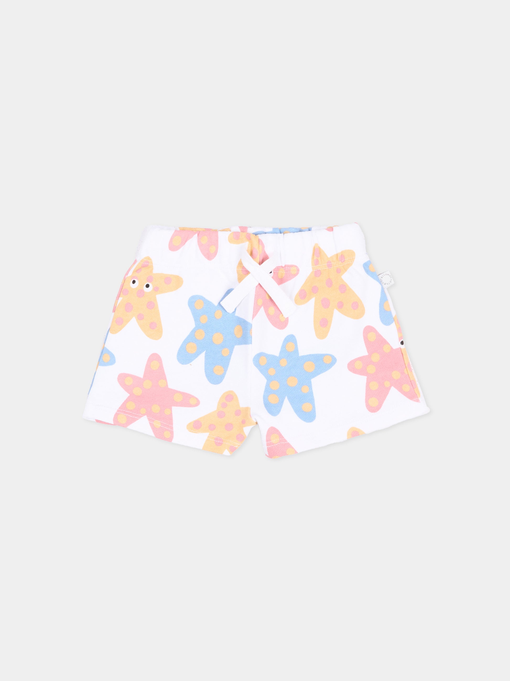 Shorts bianchi per neonata con stelle marine,Stella Mccartney Kids,TY6089-Z3572 100MC