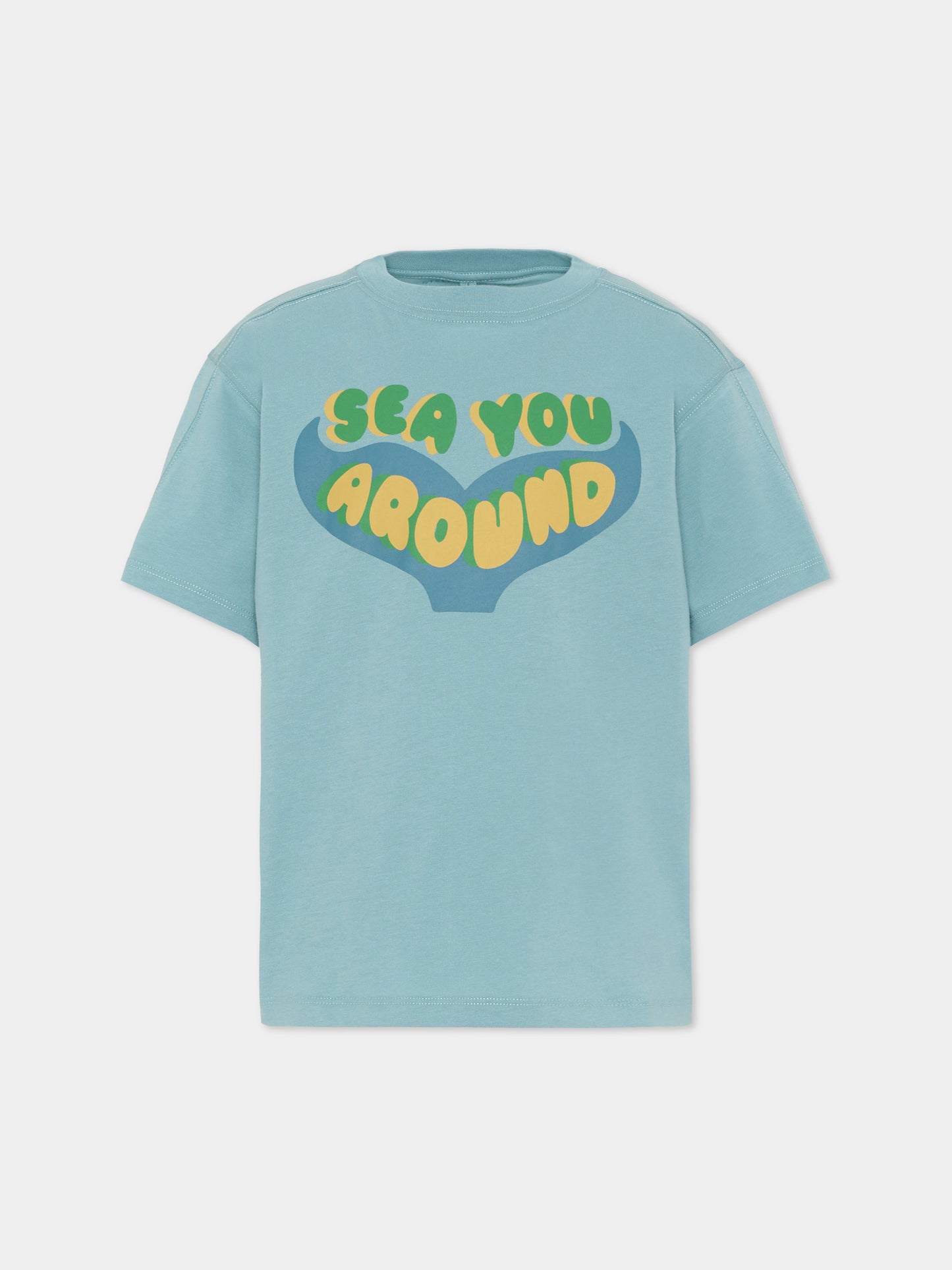 T-shirt celeste per bambino con stampa,Stella Mccartney Kids,TY8Q11 Z0434 642