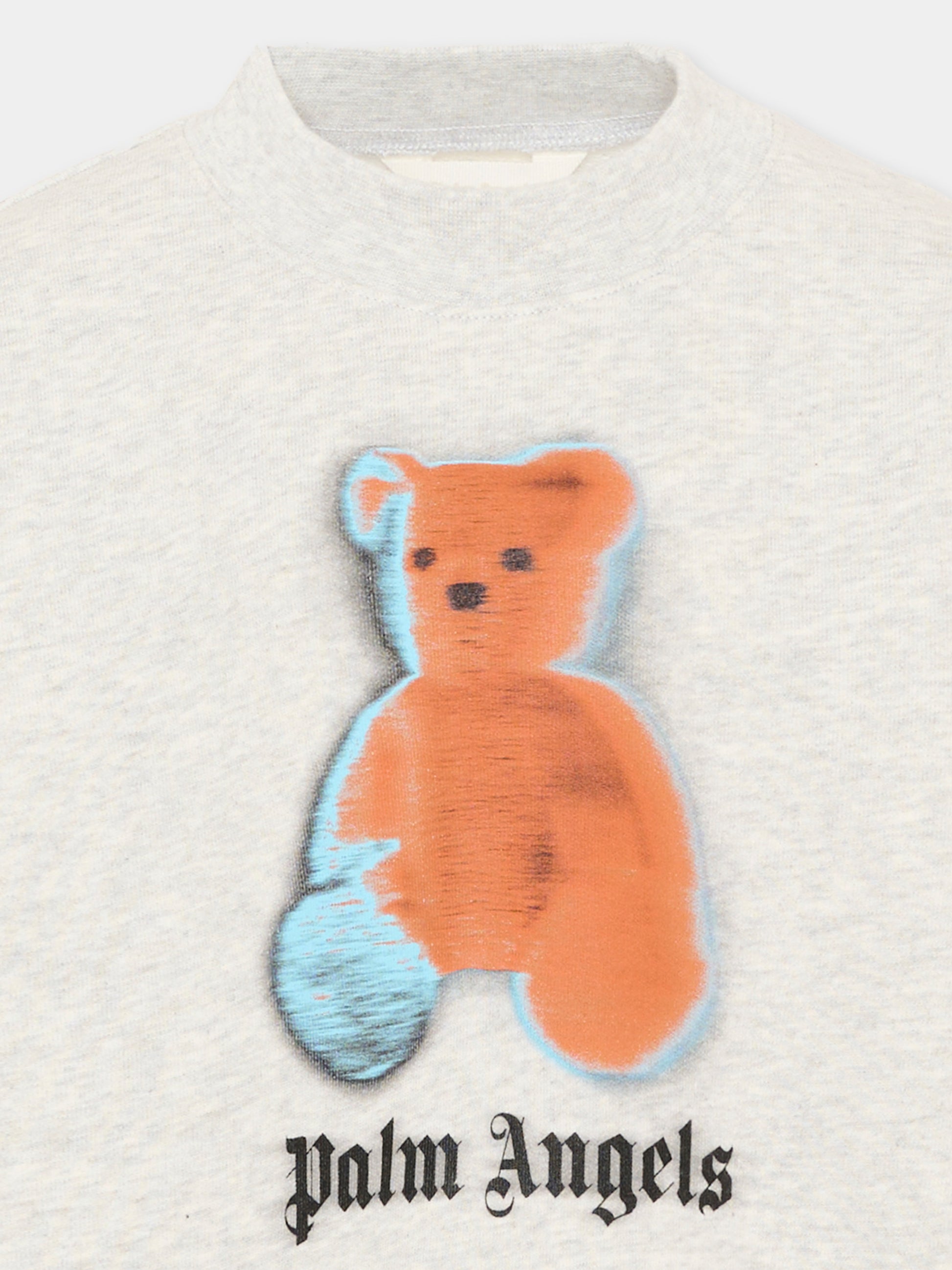 Felpa grigia per bambino con teddy bear,Palm Angels,PBBA012S26FLE006 101