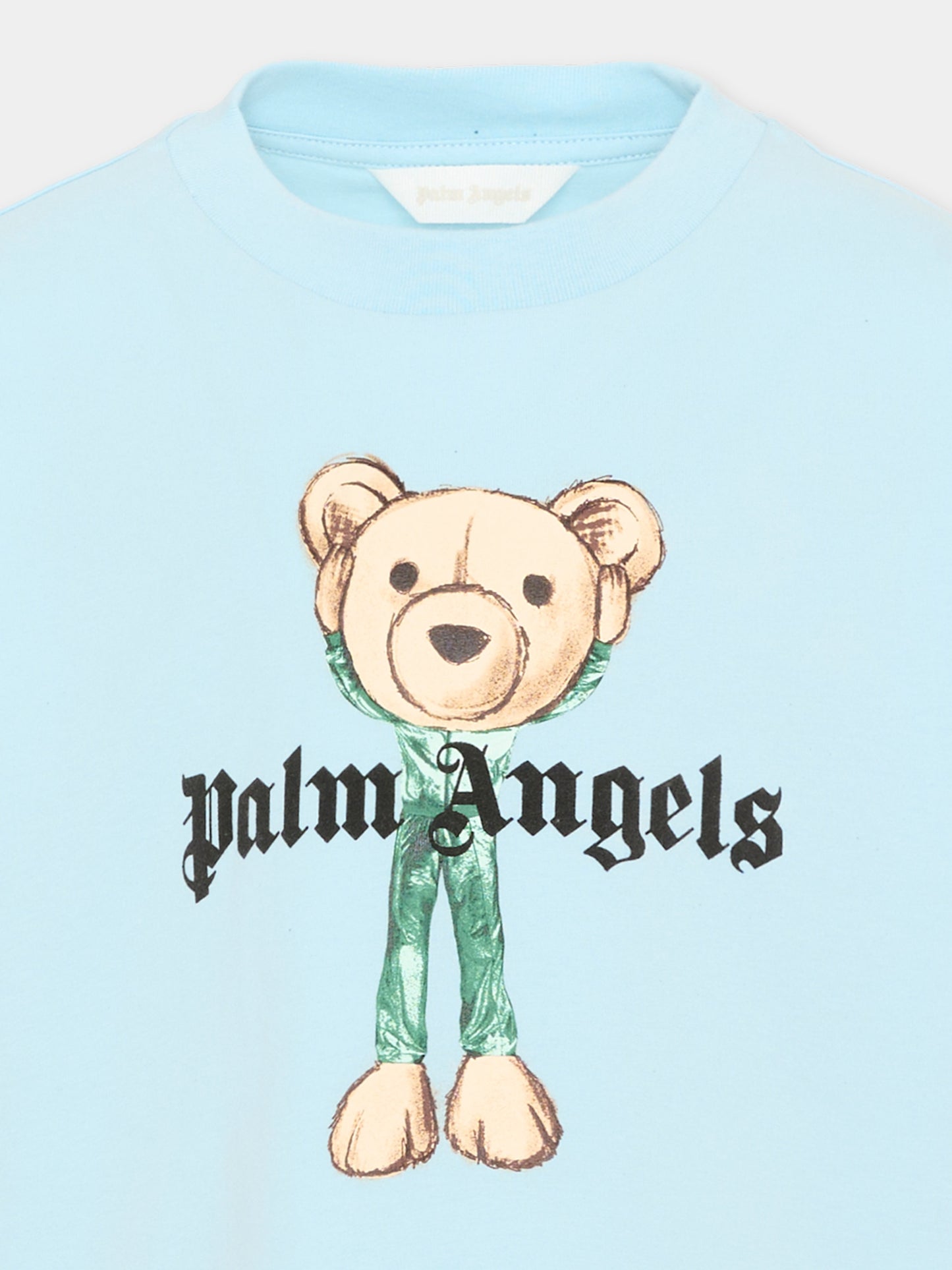 T-Shirt azzurra teddy bear Palm Angels per bambino,Palm Angels,PBAA002S26JER004 960