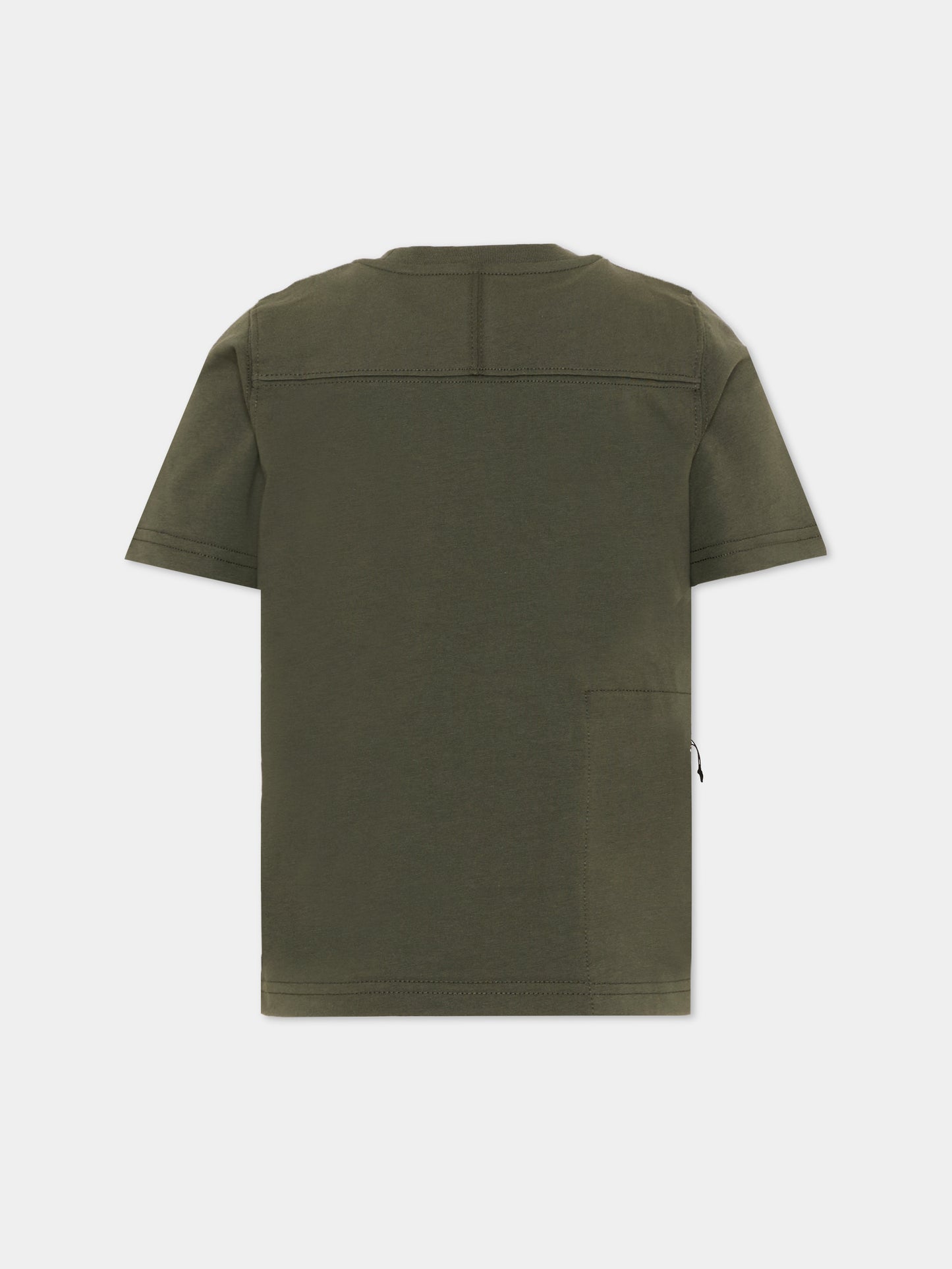 T-Shirt verde per bambini con logo,K-way,K7133YW WMR