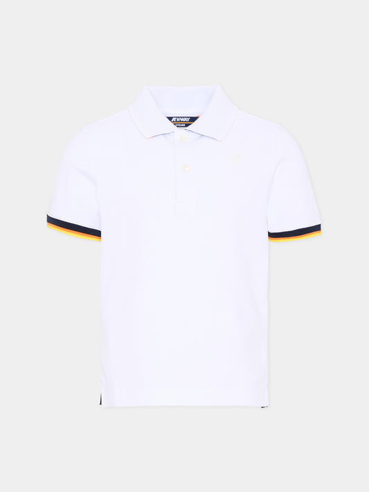 Polo bianca per bambino,K-way,K6126LW 001