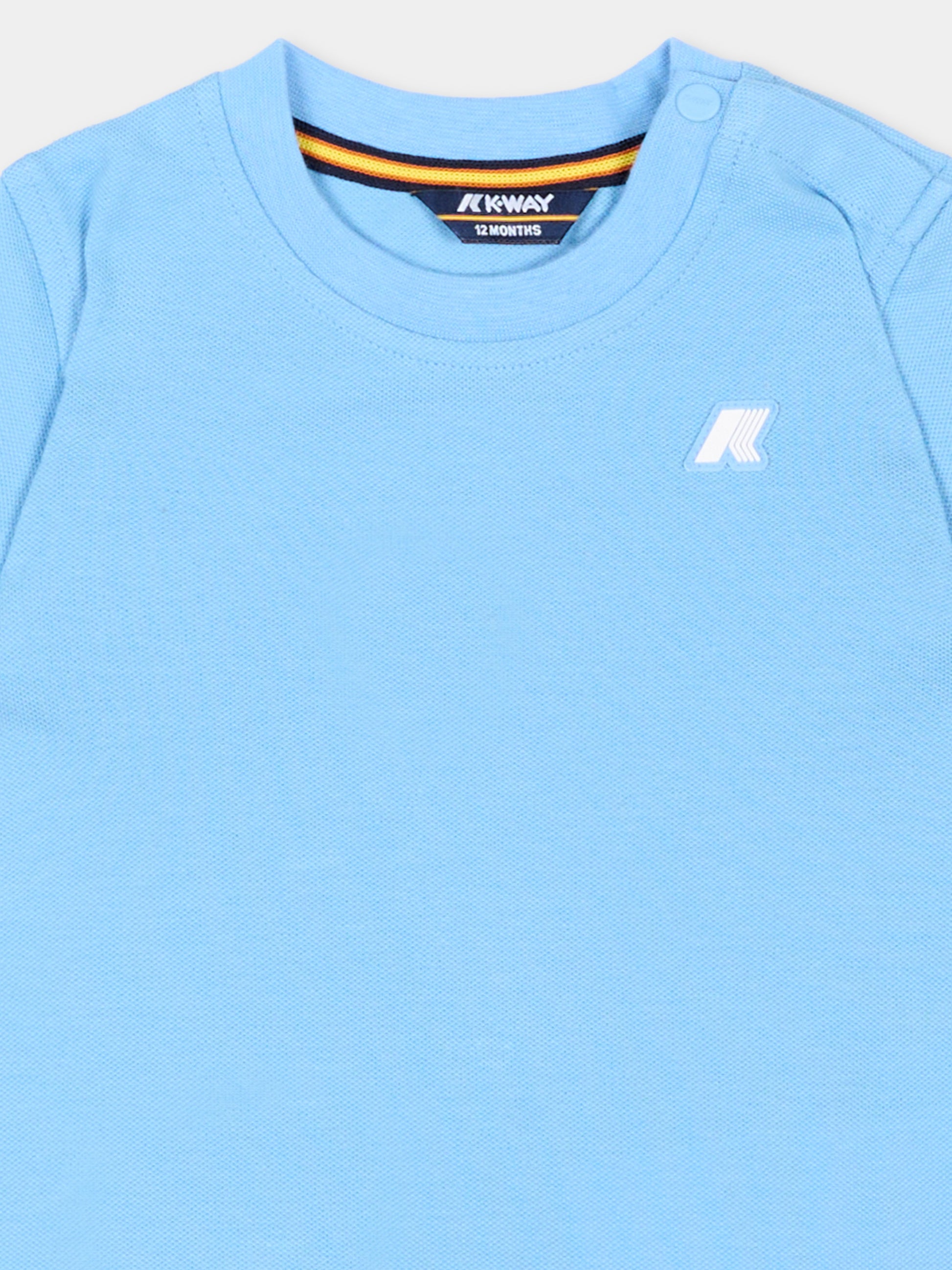 T-shirt celeste per neonato,K-way,K71375W 356