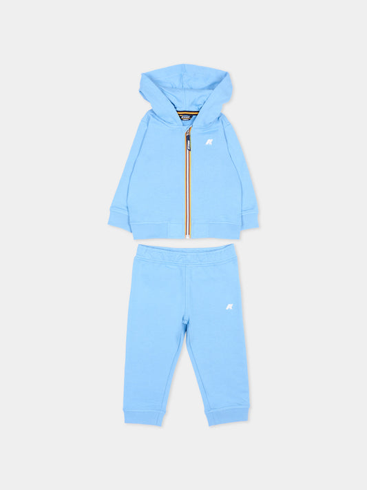 Completo sportivo celeste per neonato,K-way,K4124TW 356