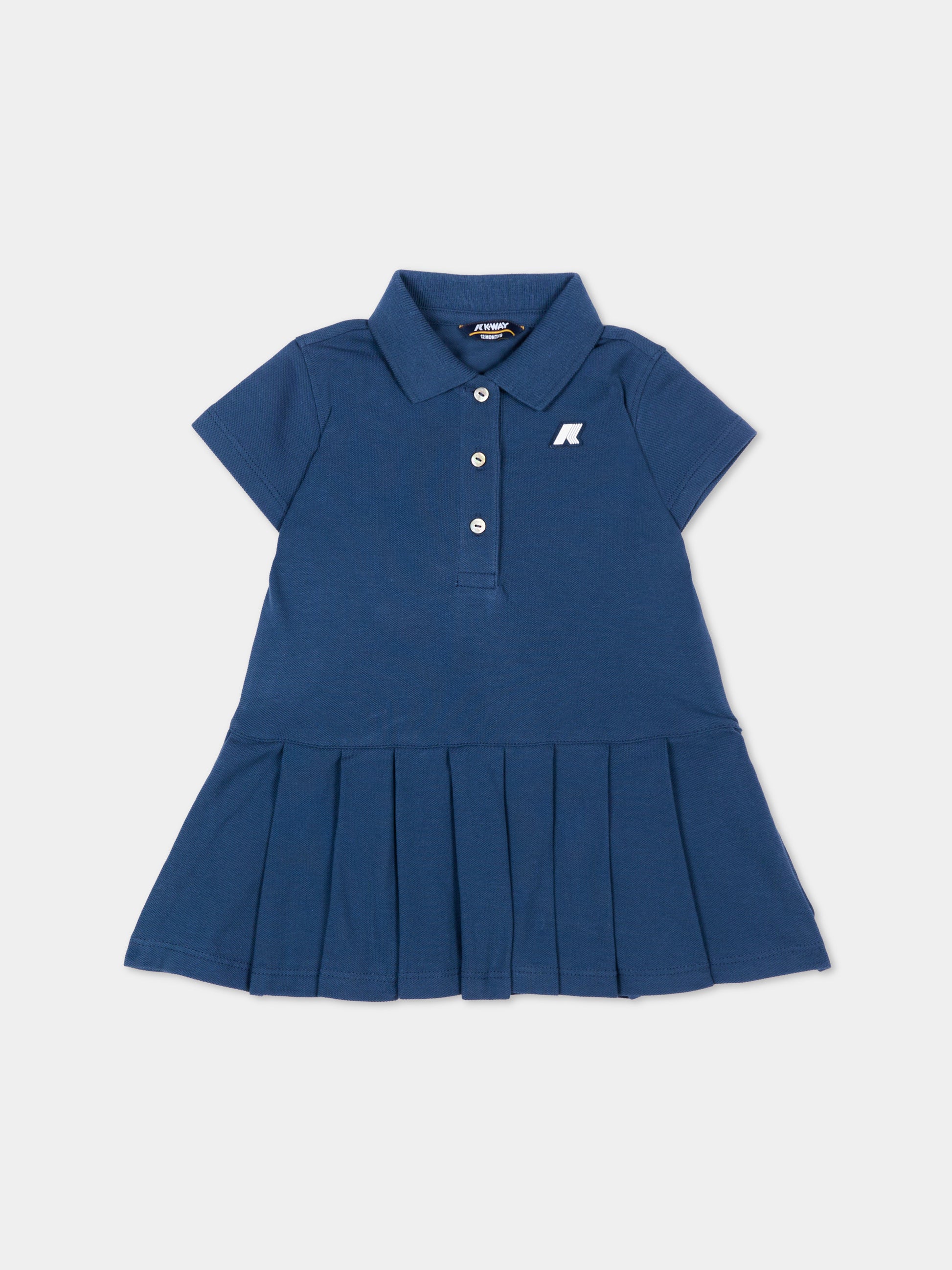Vestito blu per neonata,K-way,K8151TW B67