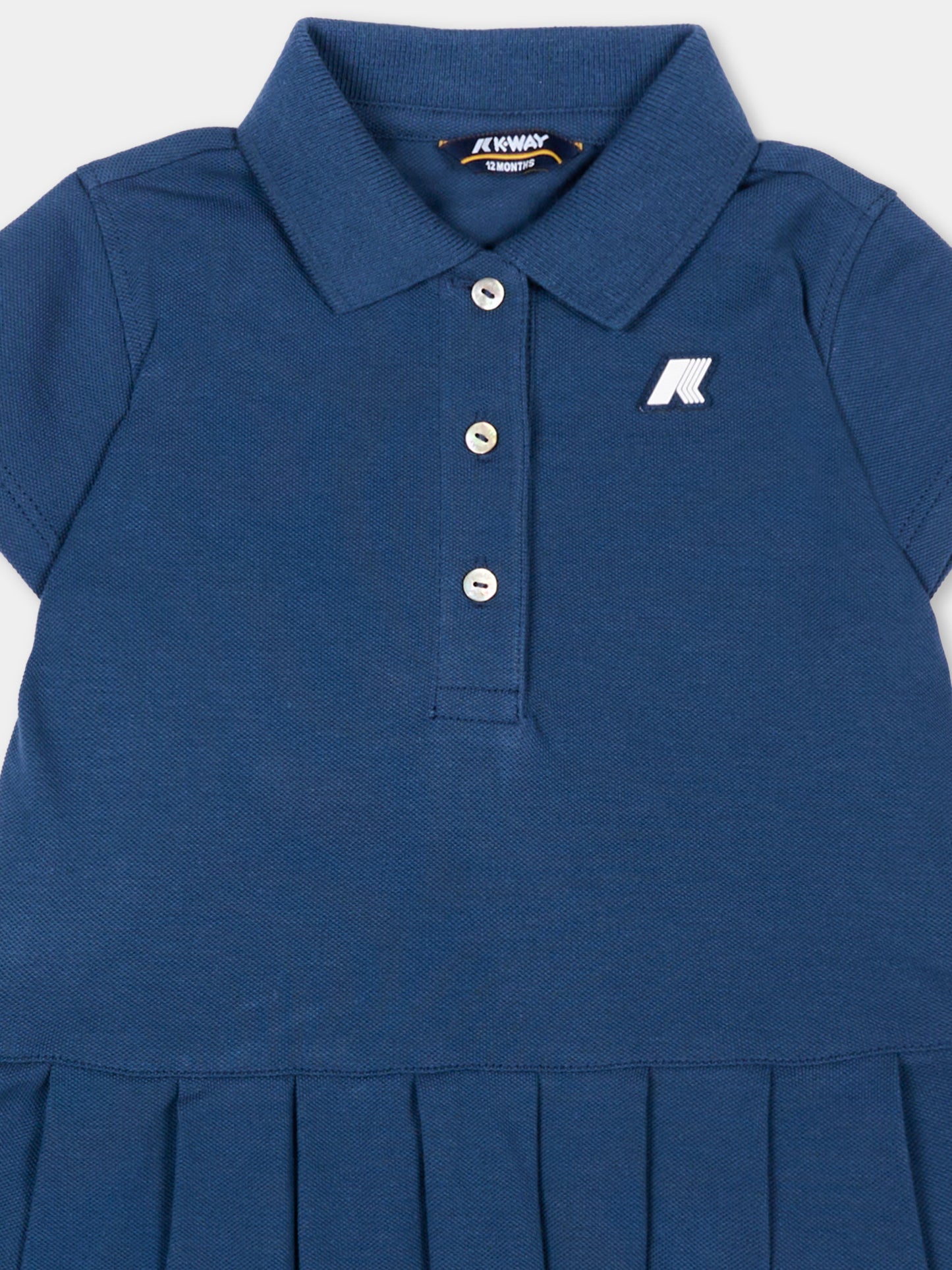 Vestito blu per neonata,K-way,K8151TW B67