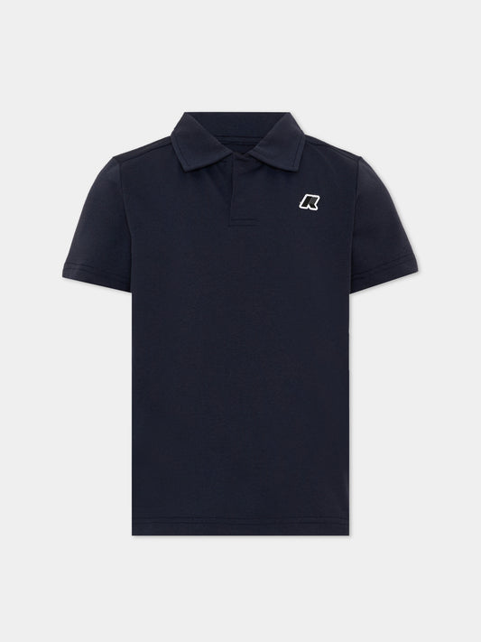 Polo blu per bambino con logo,K-way,K7134LW K89