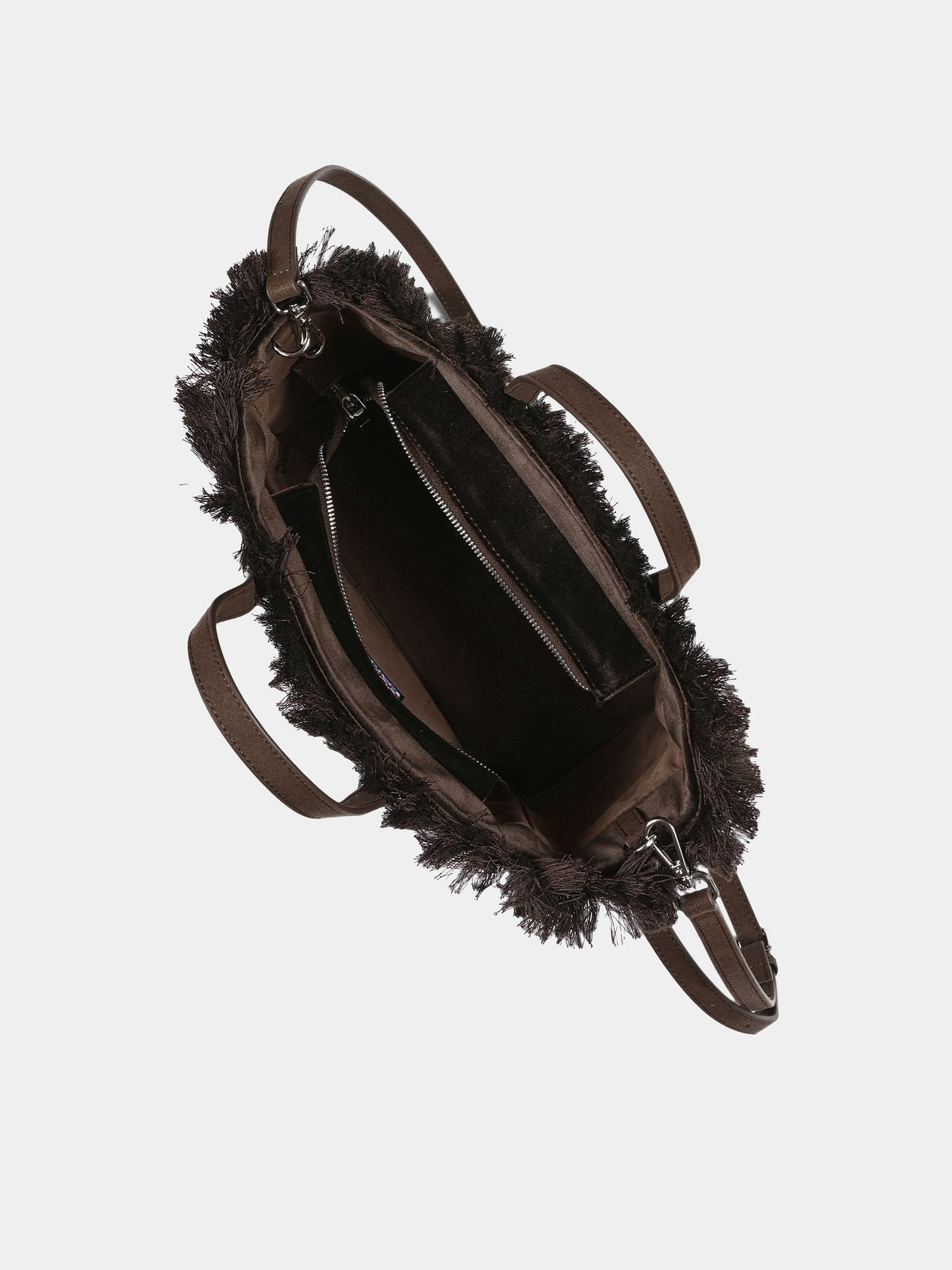 Borsa marrone Colette Velvet con frange per bambina,Mc2 Saint Barth,COL0049 00128M