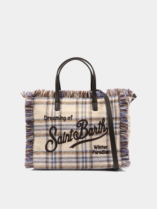 Borsa beige Colette in tartan per bambina,Mc2 Saint Barth,COL0045 00580M