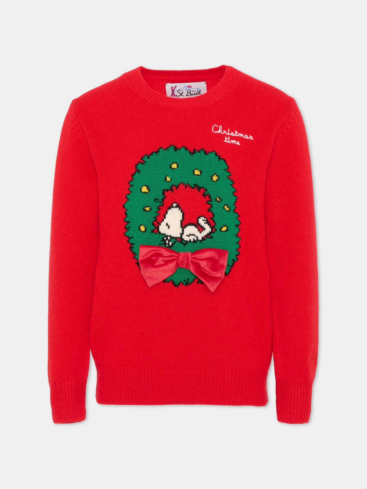 Maglione rosso per bambini natalizio,Mc2 Saint Barth,PRC0001 01509M