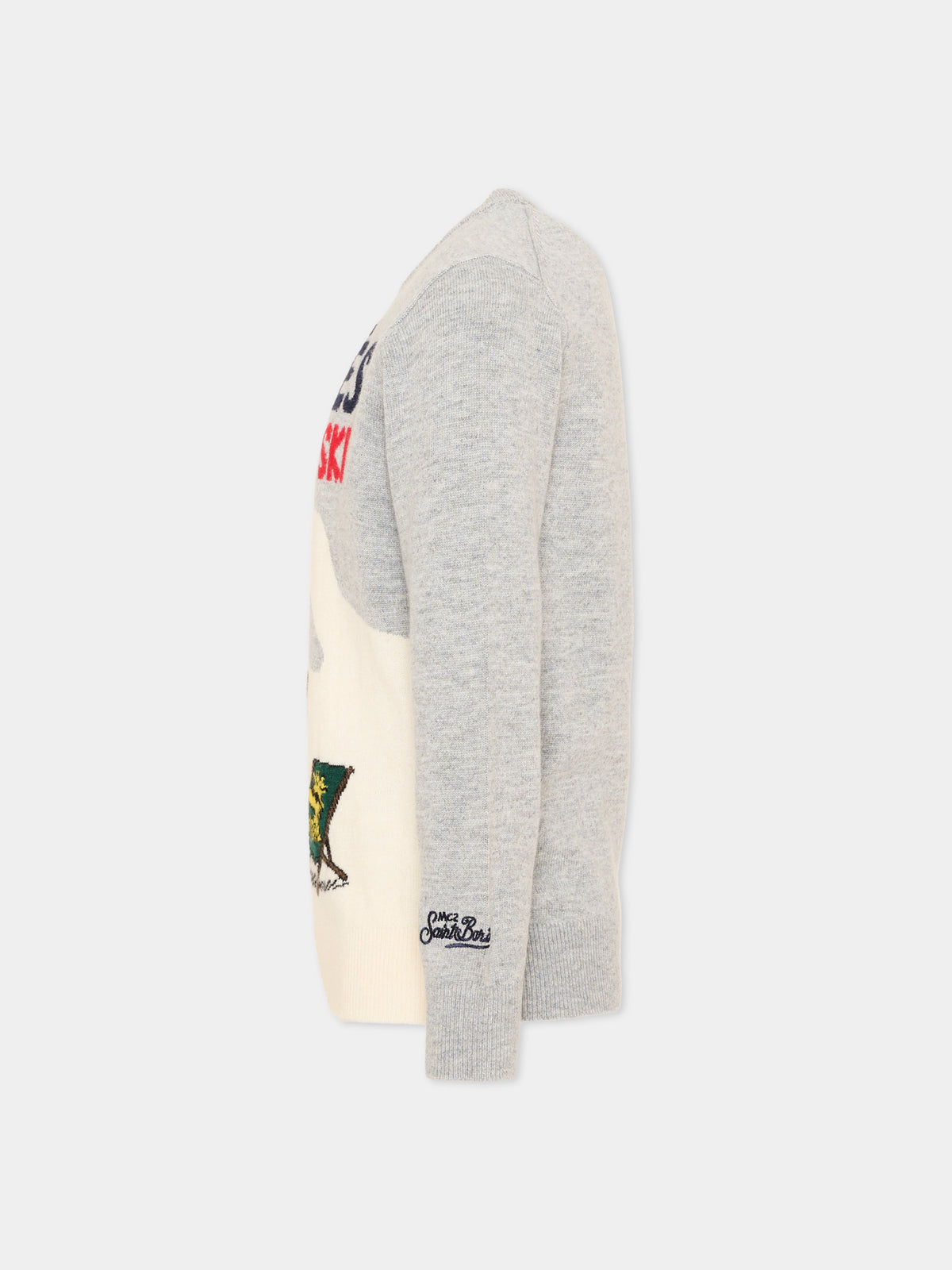 Maglione grigio per bambino con stampa,Mc2 Saint Barth,DOU0006 00125M