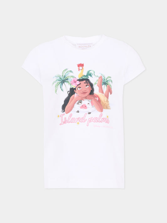 T-shirt bianca per bambina Disney,Monnalisa,19H630 8004 0099