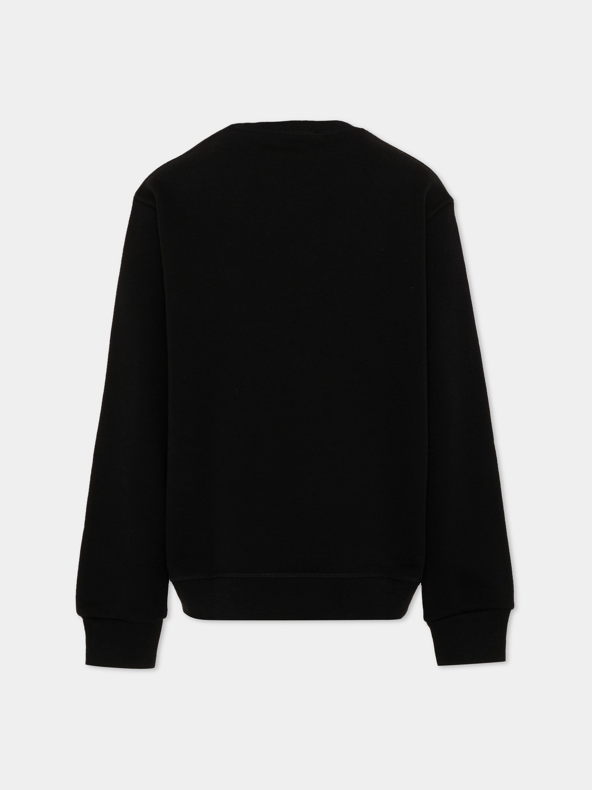 Felpa nera per bambini con logo,Dsquared2,DQ2740 D0A9U DQ900