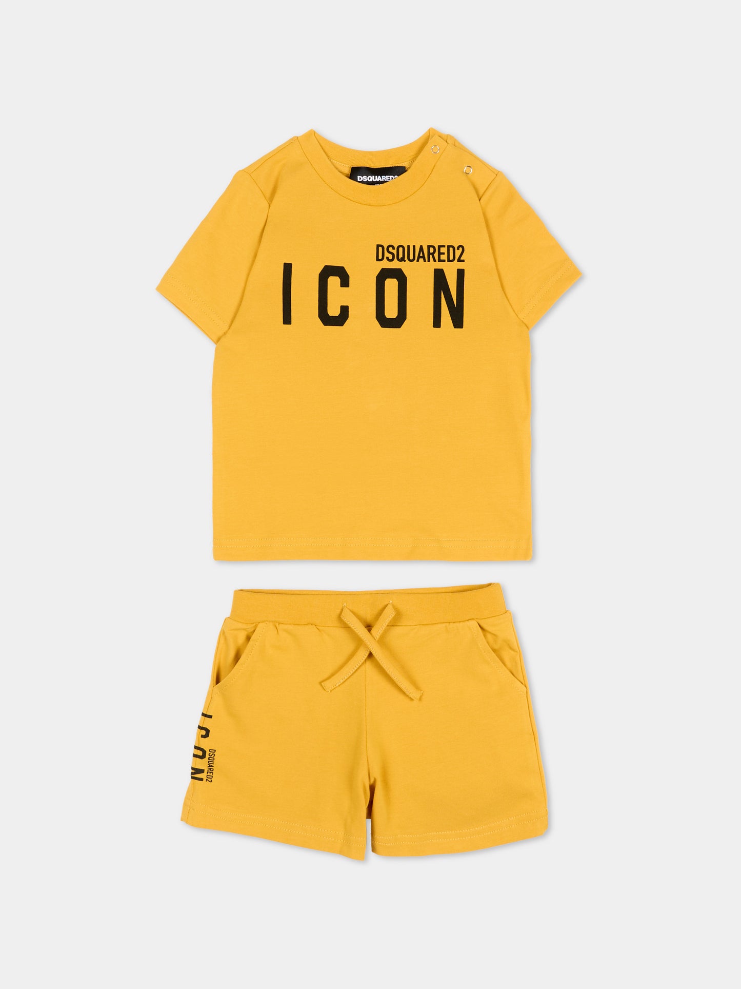 Completo sportivo giallo per neonato con logo,Dsquared2,DQ2953 D008J DQ230