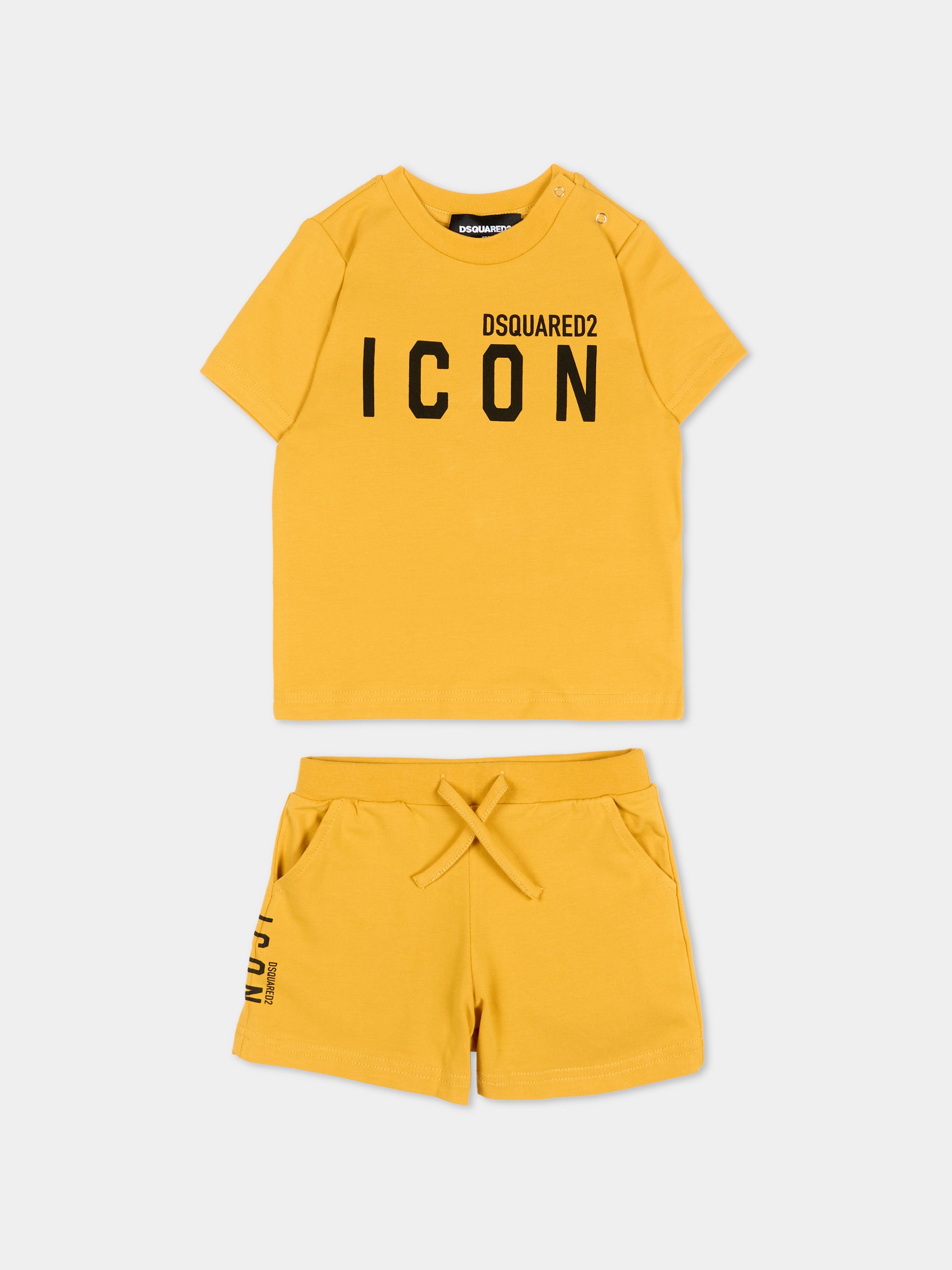 Completo sportivo giallo per neonato con logo,Dsquared2,DQ2953 D008J DQ230