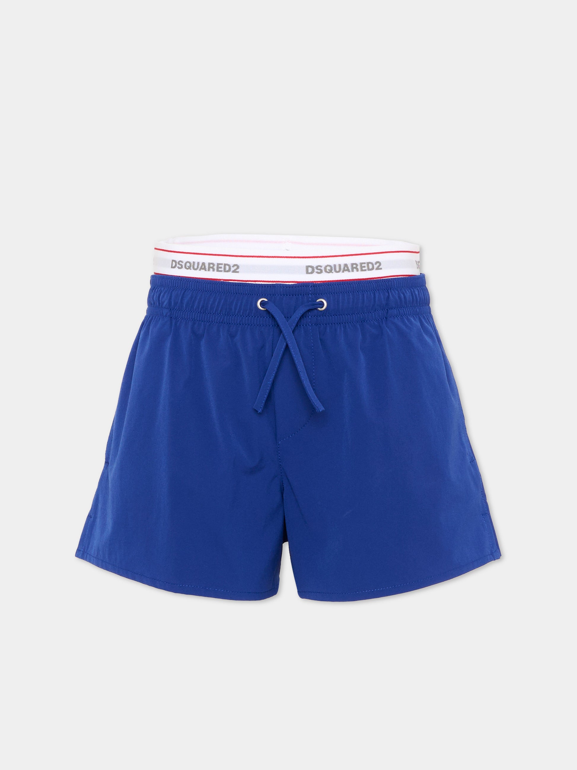 Boxer mare blu per bambino con logo,Dsquared2,DQ2893 D0ACQ DQ870