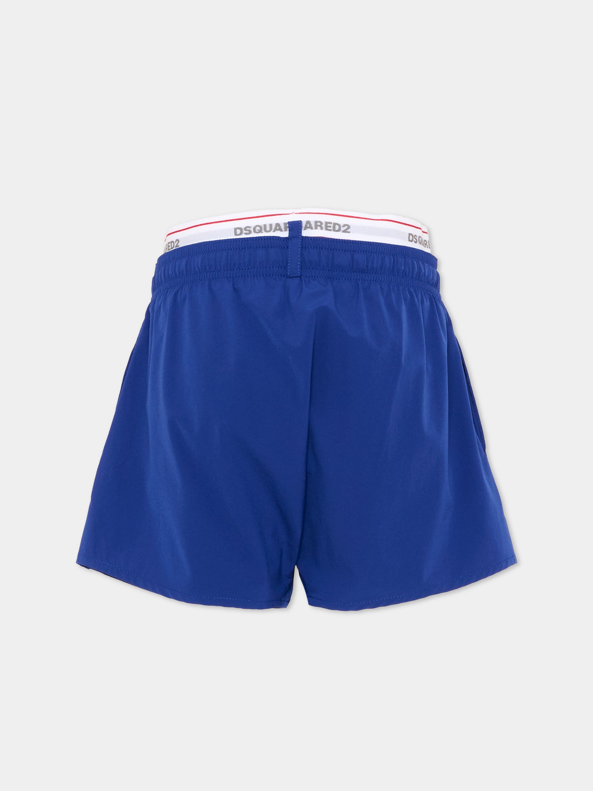 Boxer mare blu per bambino con logo,Dsquared2,DQ2893 D0ACQ DQ870