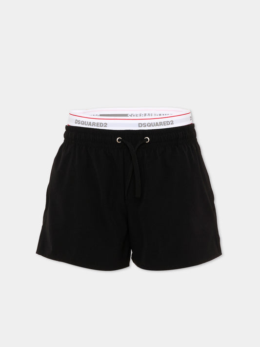 Boxer mare nero per bambino con logo,Dsquared2,DQ2893 D0ACQ DQ900