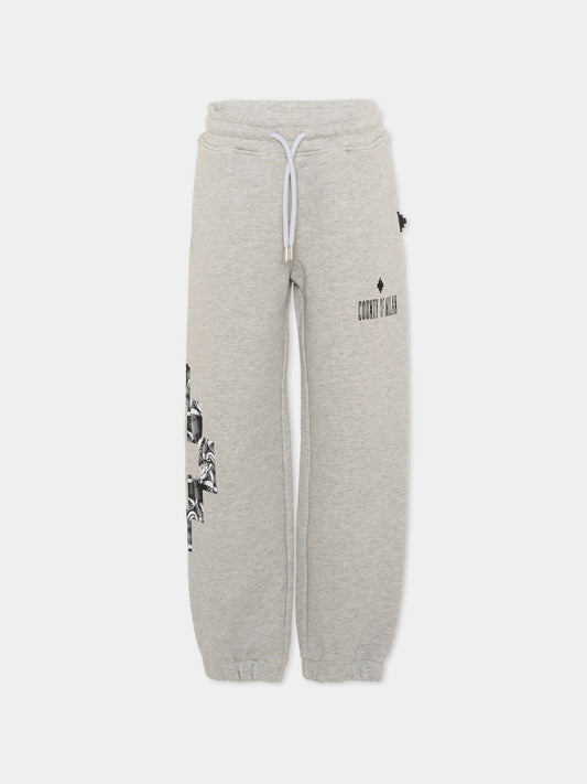 Pantalone sportivo grigio per bambino con logo