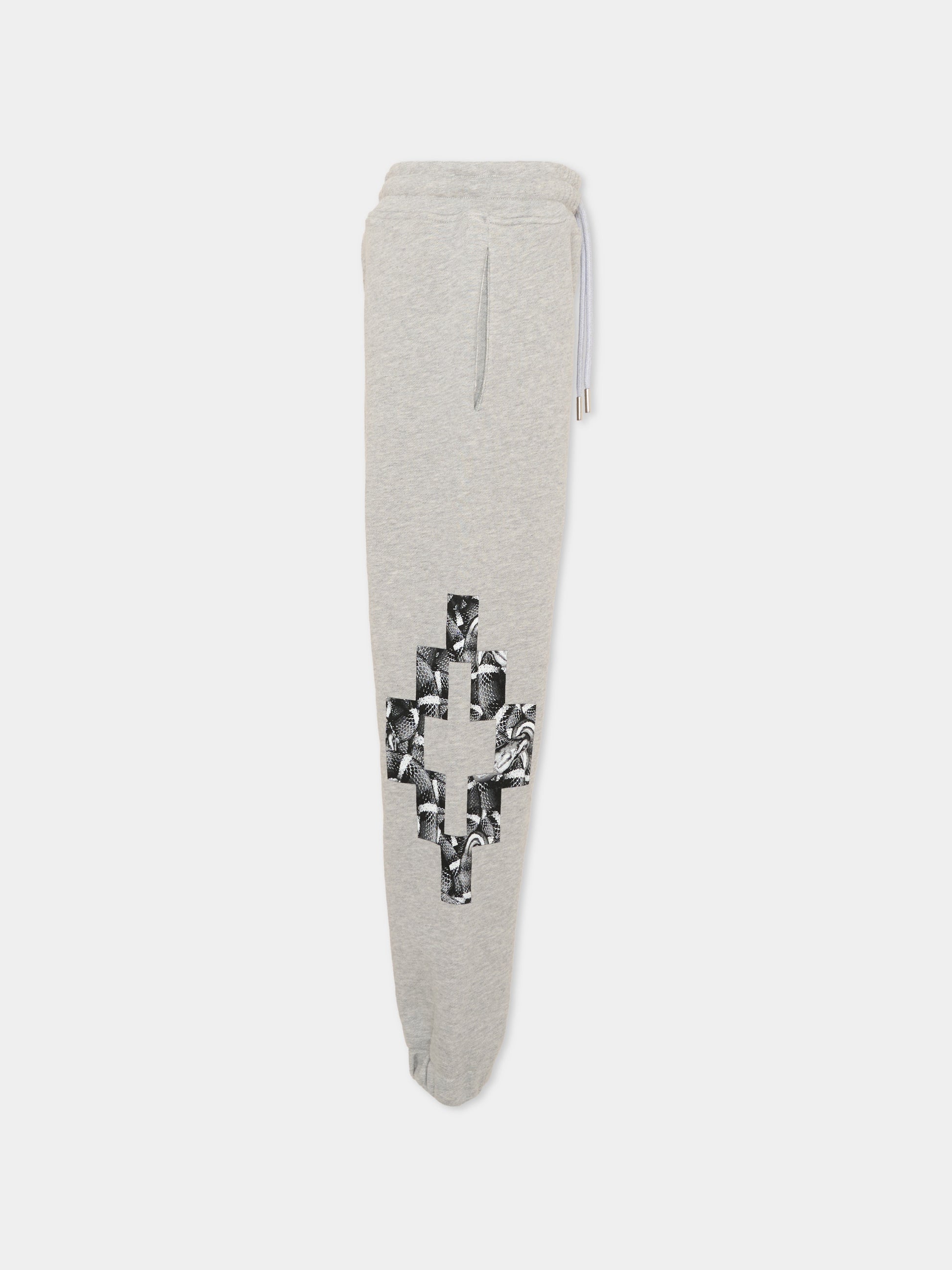 Pantalone sportivo grigio per bambino con logo,County Of Milan Kids,F5CMJBFP045 101