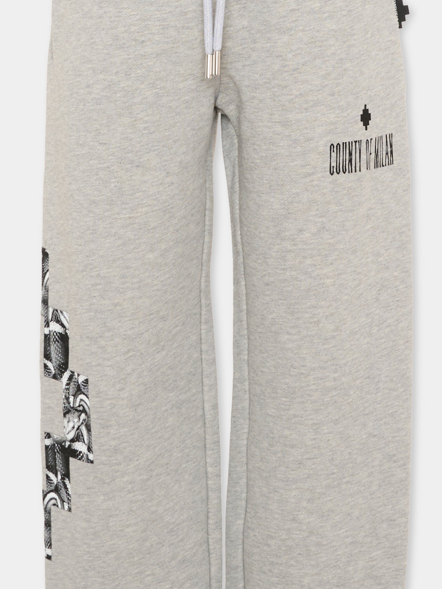 Pantalone sportivo grigio per bambino con logo,County Of Milan Kids,F5CMJBFP045 101