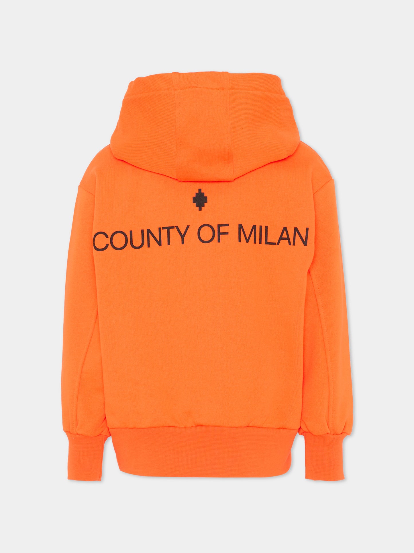 Felpa arancione per bambino con logo,County Of Milan Kids,F5CMJBHS002 030