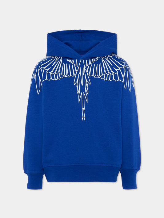 Felpa blu per bambino con ali,County Of Milan Kids,F5CMJBHS072 130