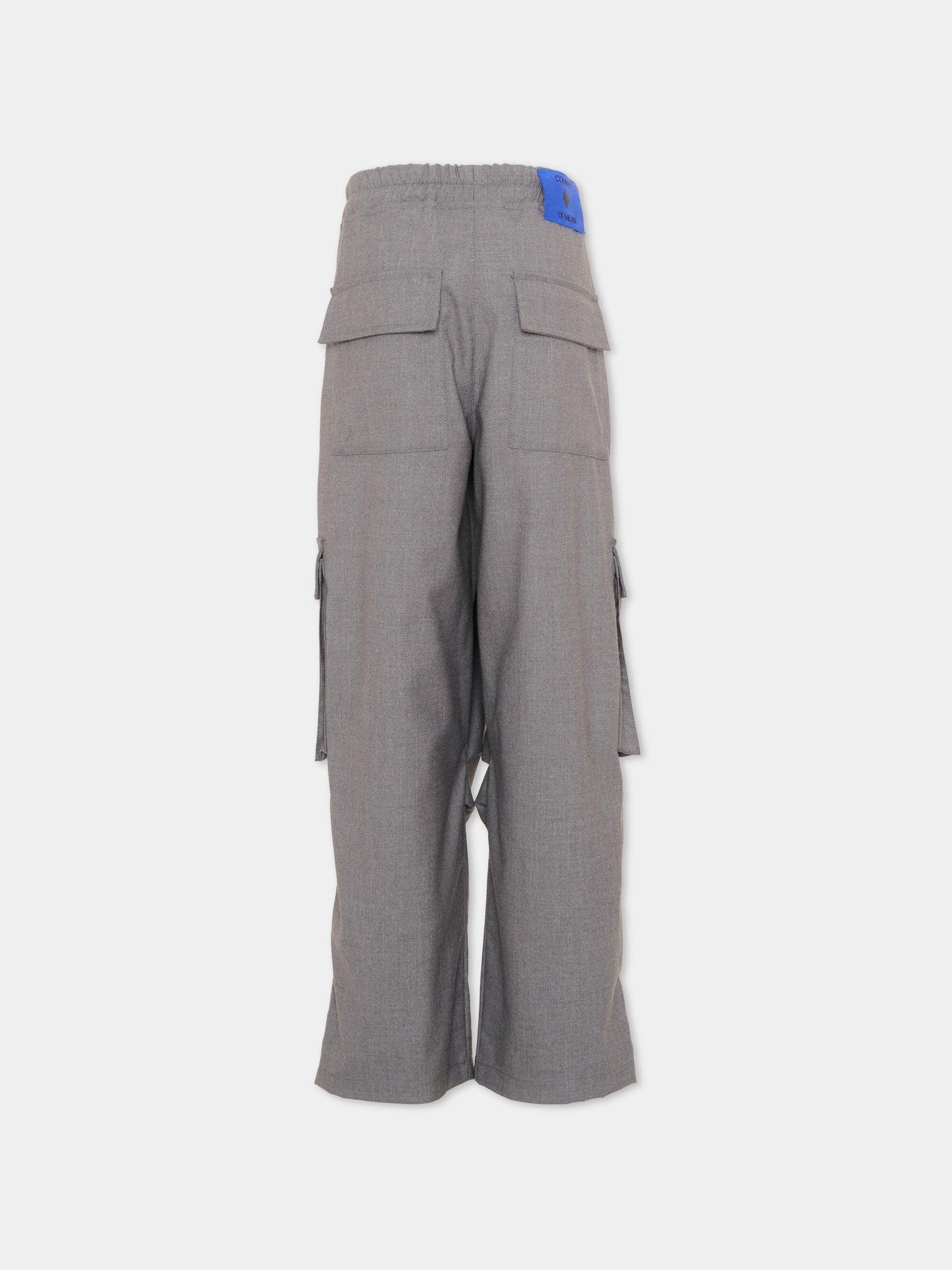 Pantaloni cargo grigi per bambino con logo,County Of Milan Kids,F5CMJBPA052 100