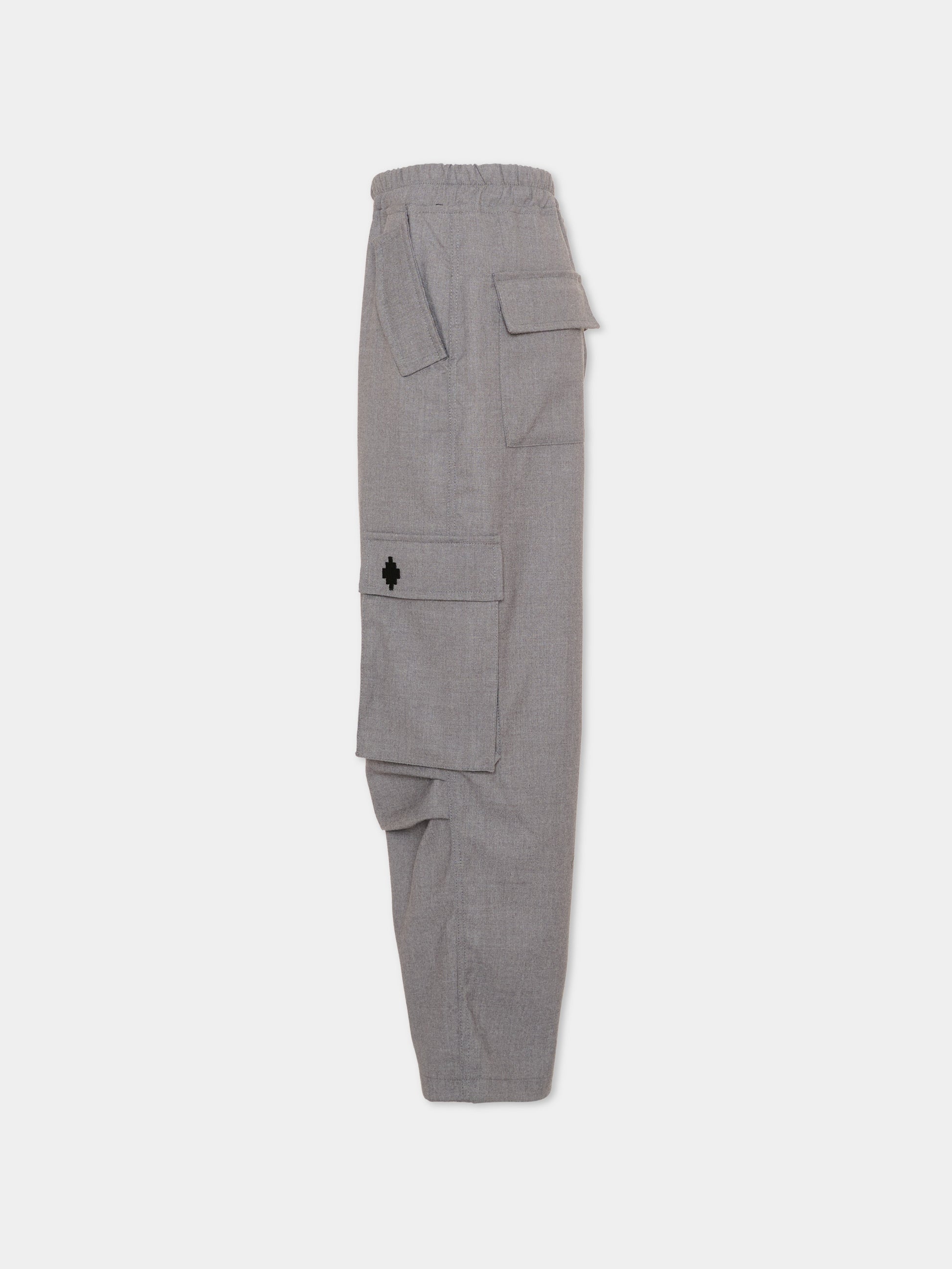 Pantaloni cargo grigi per bambino con logo,County Of Milan Kids,F5CMJBPA052 100