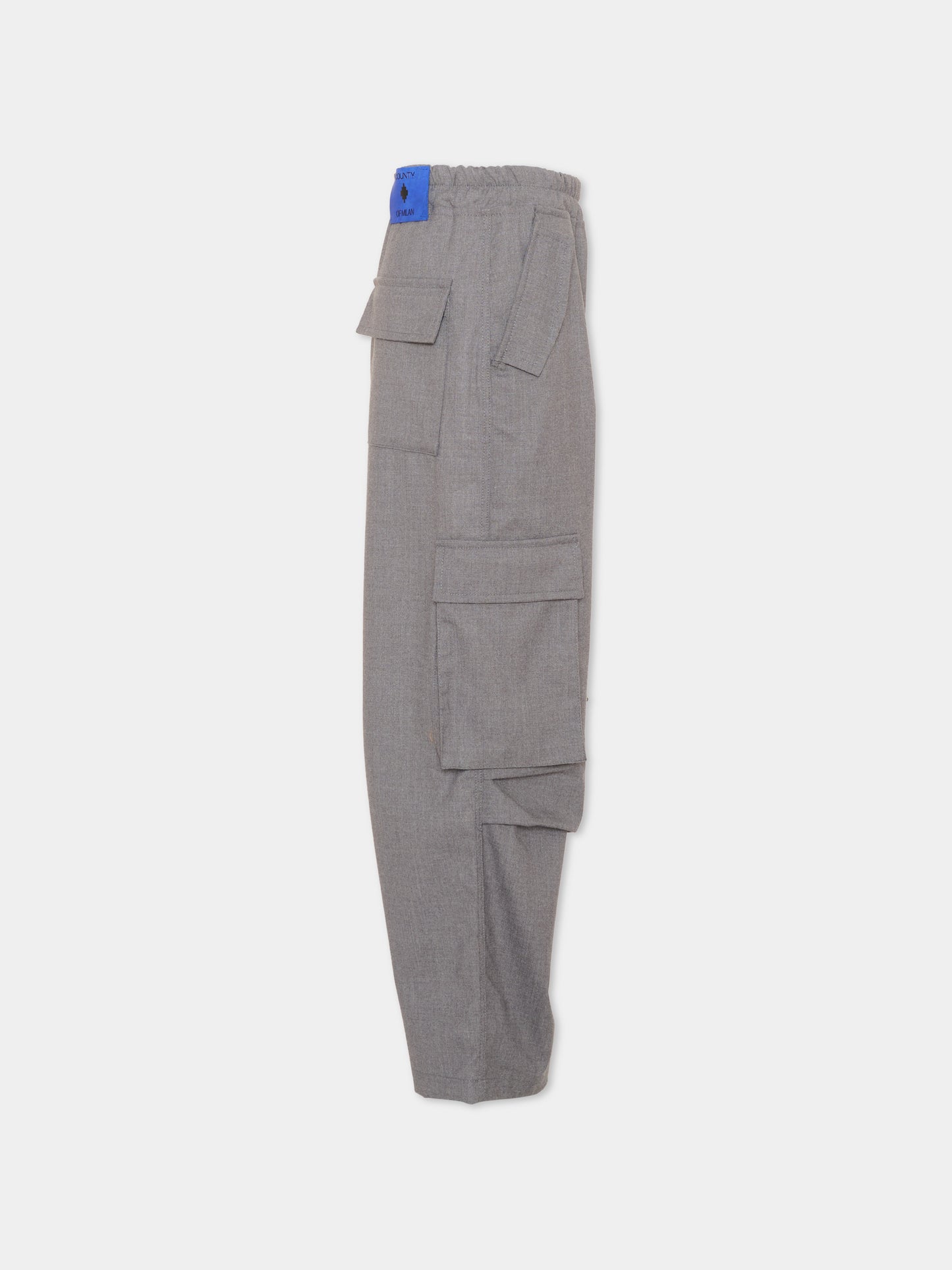 Pantaloni cargo grigi per bambino con logo,County Of Milan Kids,F5CMJBPA052 100