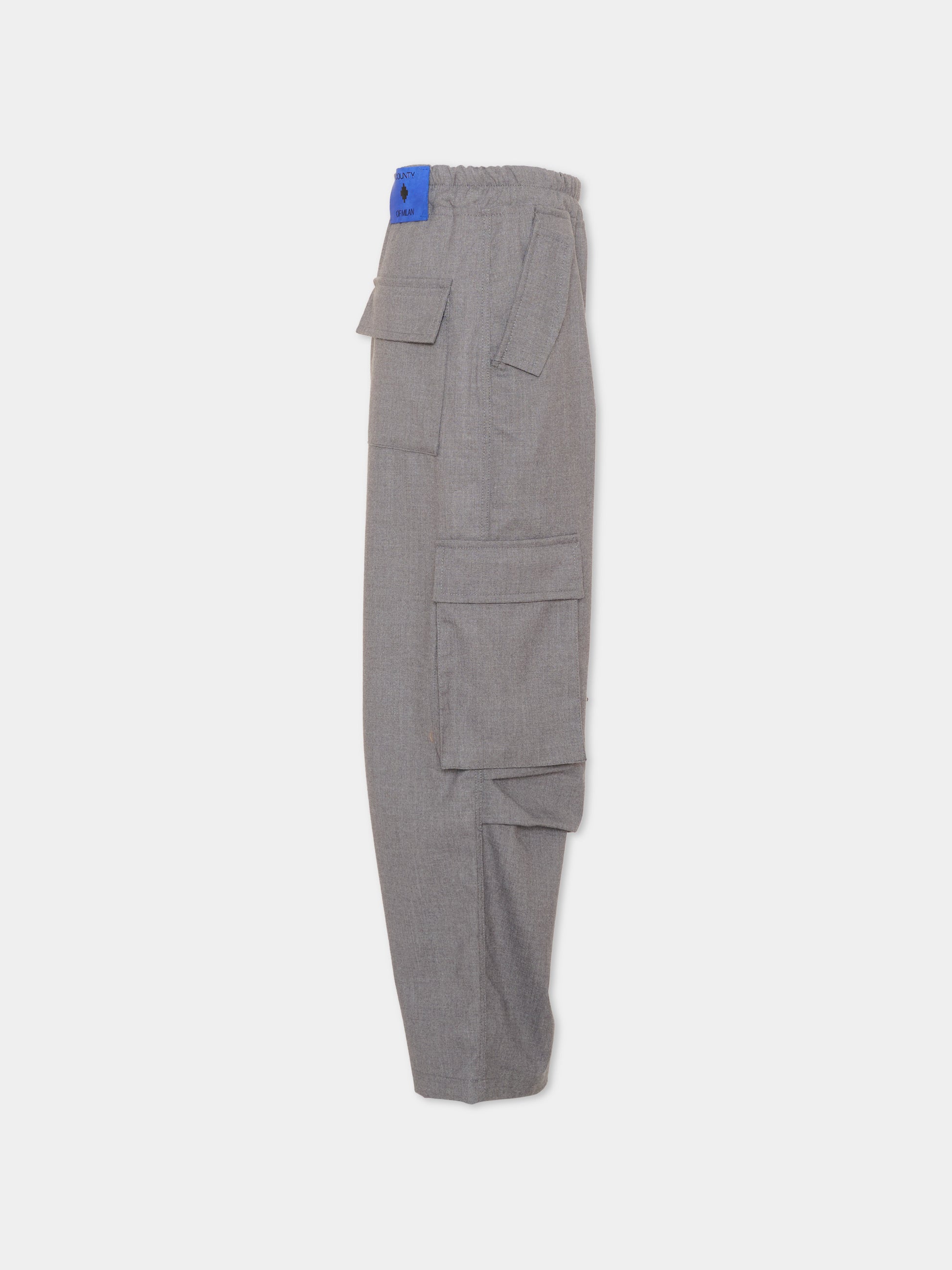 Pantaloni cargo grigi per bambino con logo,County Of Milan Kids,F5CMJBPA052 100