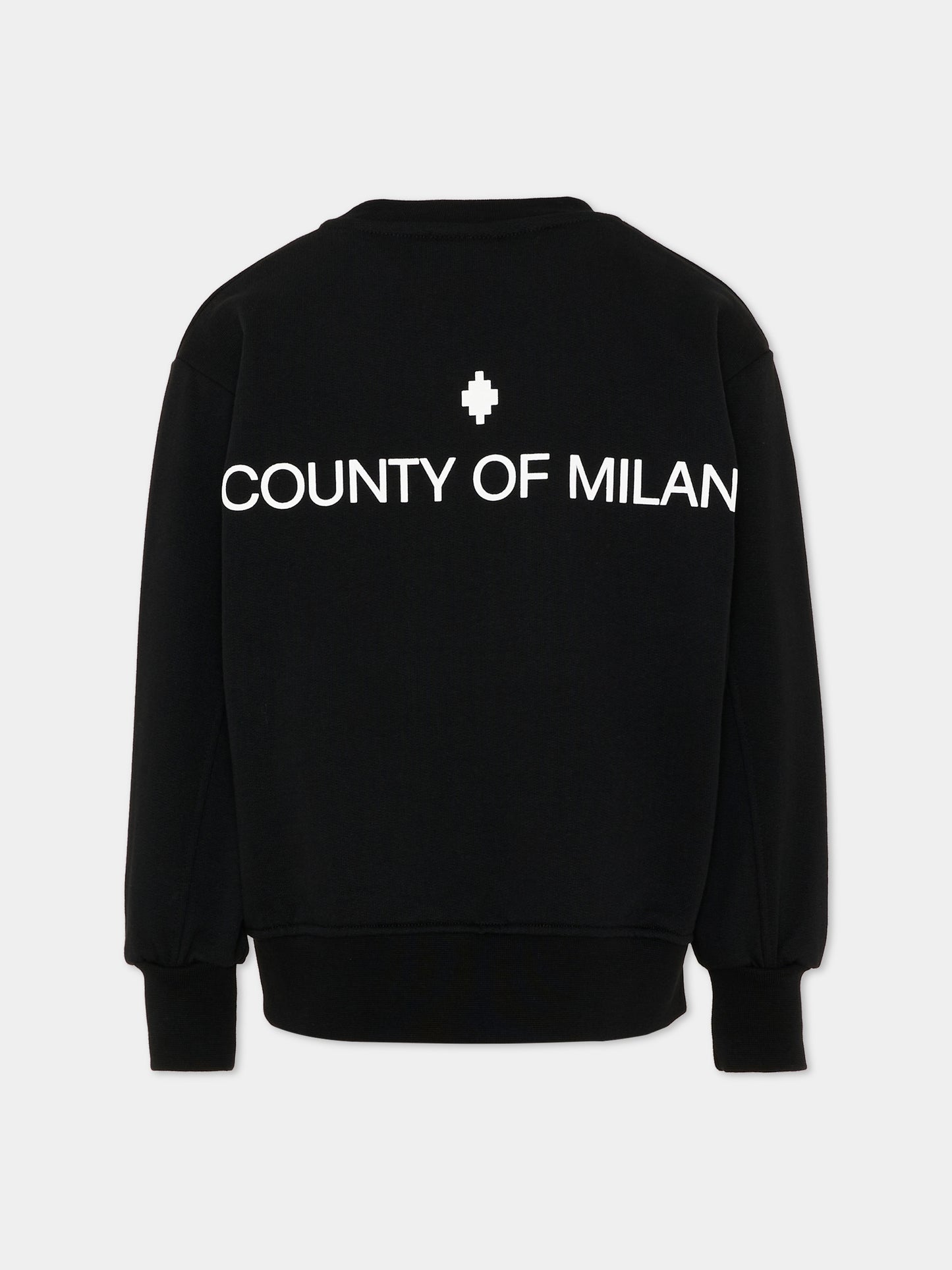 Felpa nera per bambino con logo,County Of Milan Kids,F5CMJBSW003 110