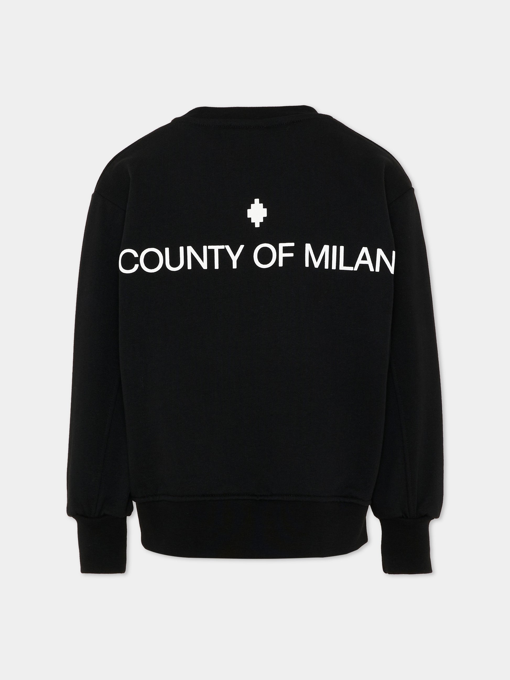 Felpa nera per bambino con logo,County Of Milan Kids,F5CMJBSW003 110