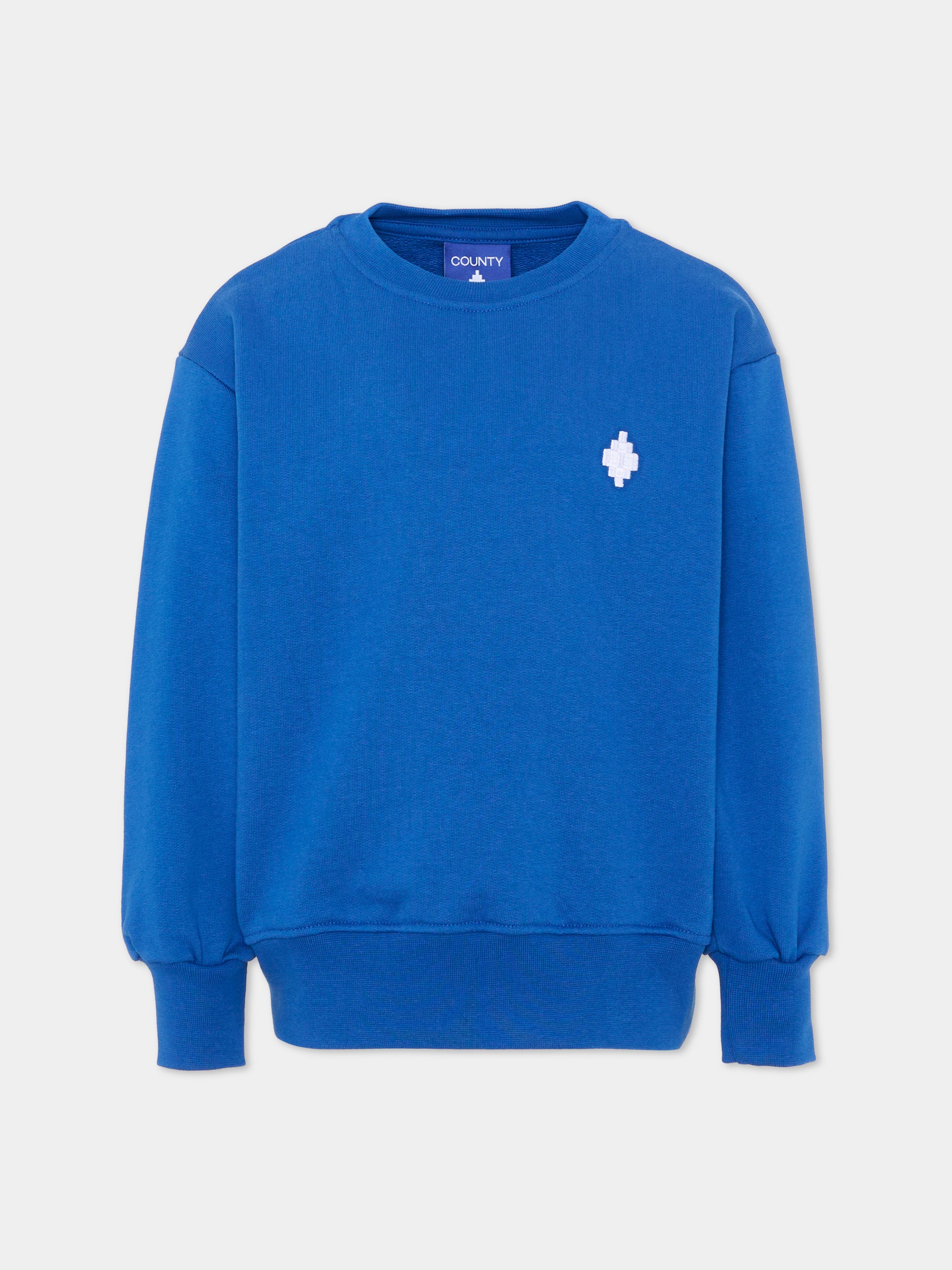 Felpa blu per bambino con logo,County Of Milan Kids,F5CMJBSW003 130