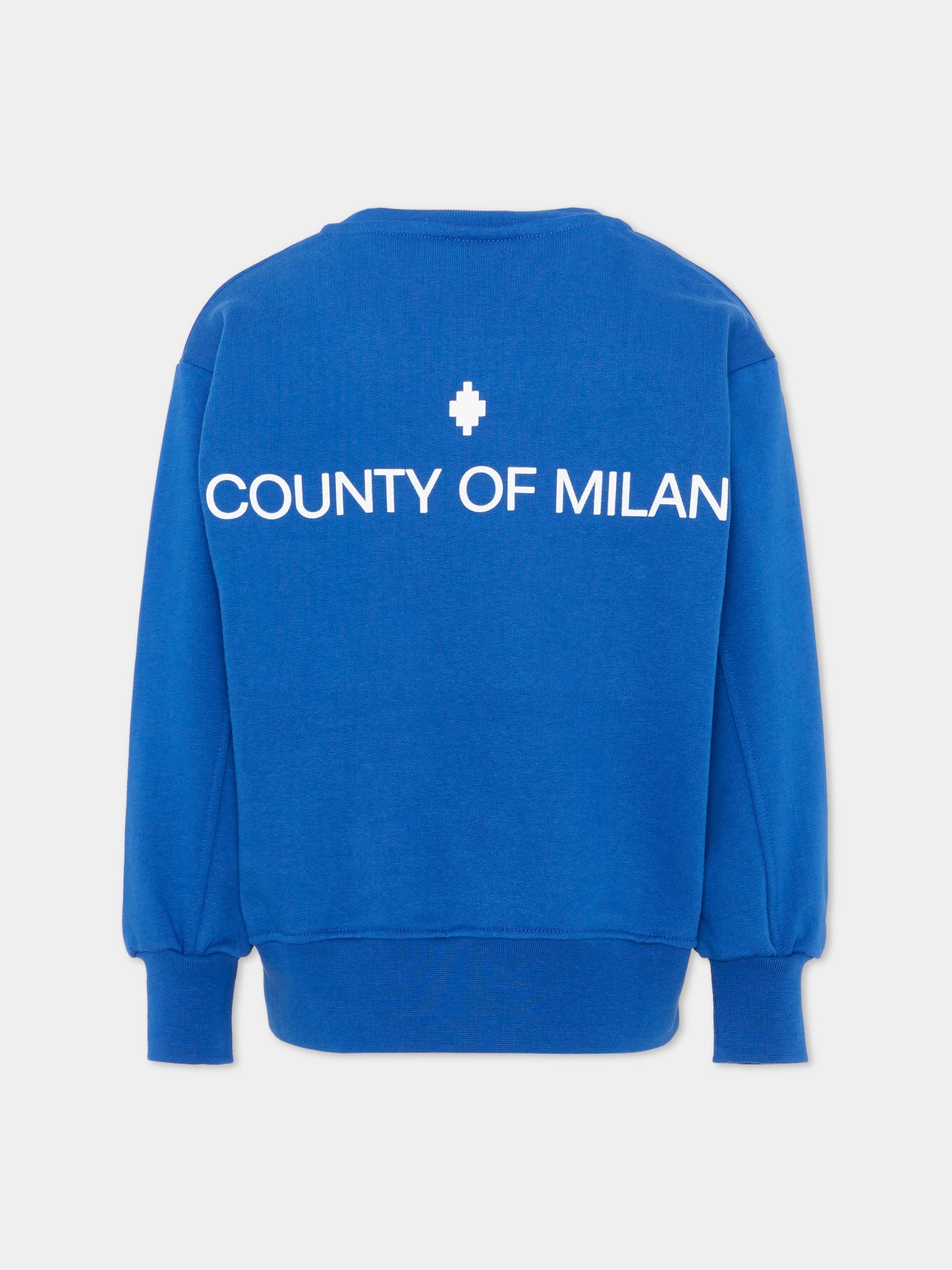 Felpa blu per bambino con logo,County Of Milan Kids,F5CMJBSW003 130