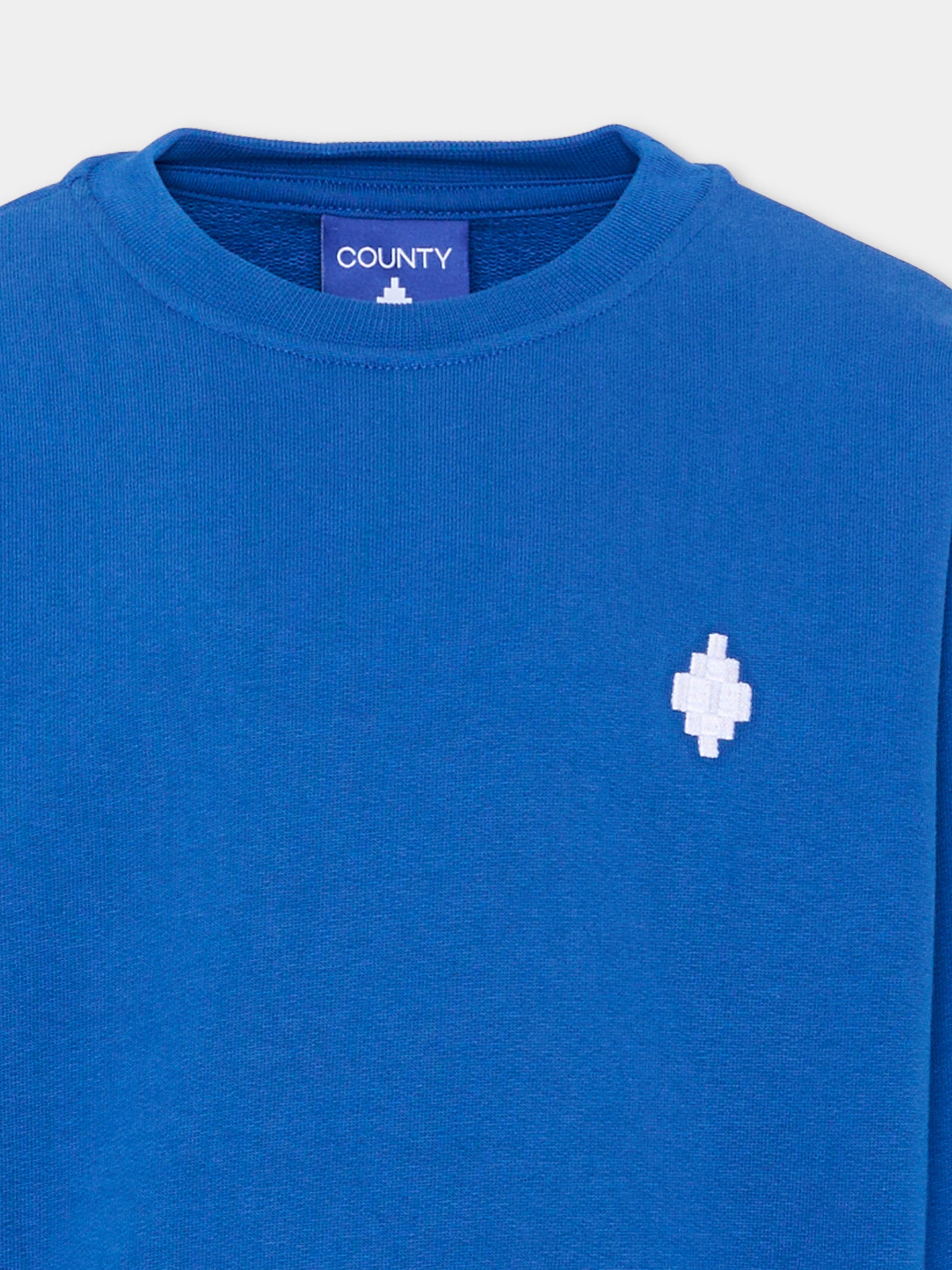 Felpa blu per bambino con logo,County Of Milan Kids,F5CMJBSW003 130