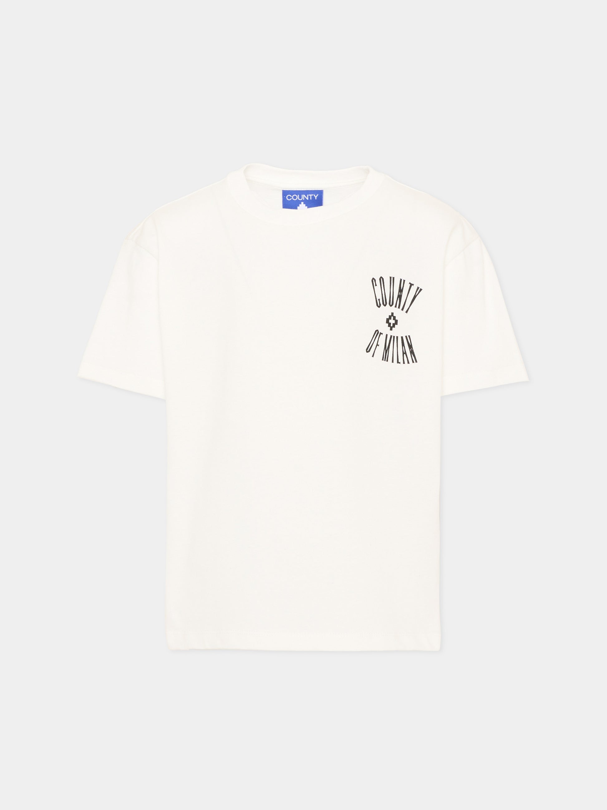 T-Shirt avorio per bambino con logo,County Of Milan Kids,F5CMJBTH043 002