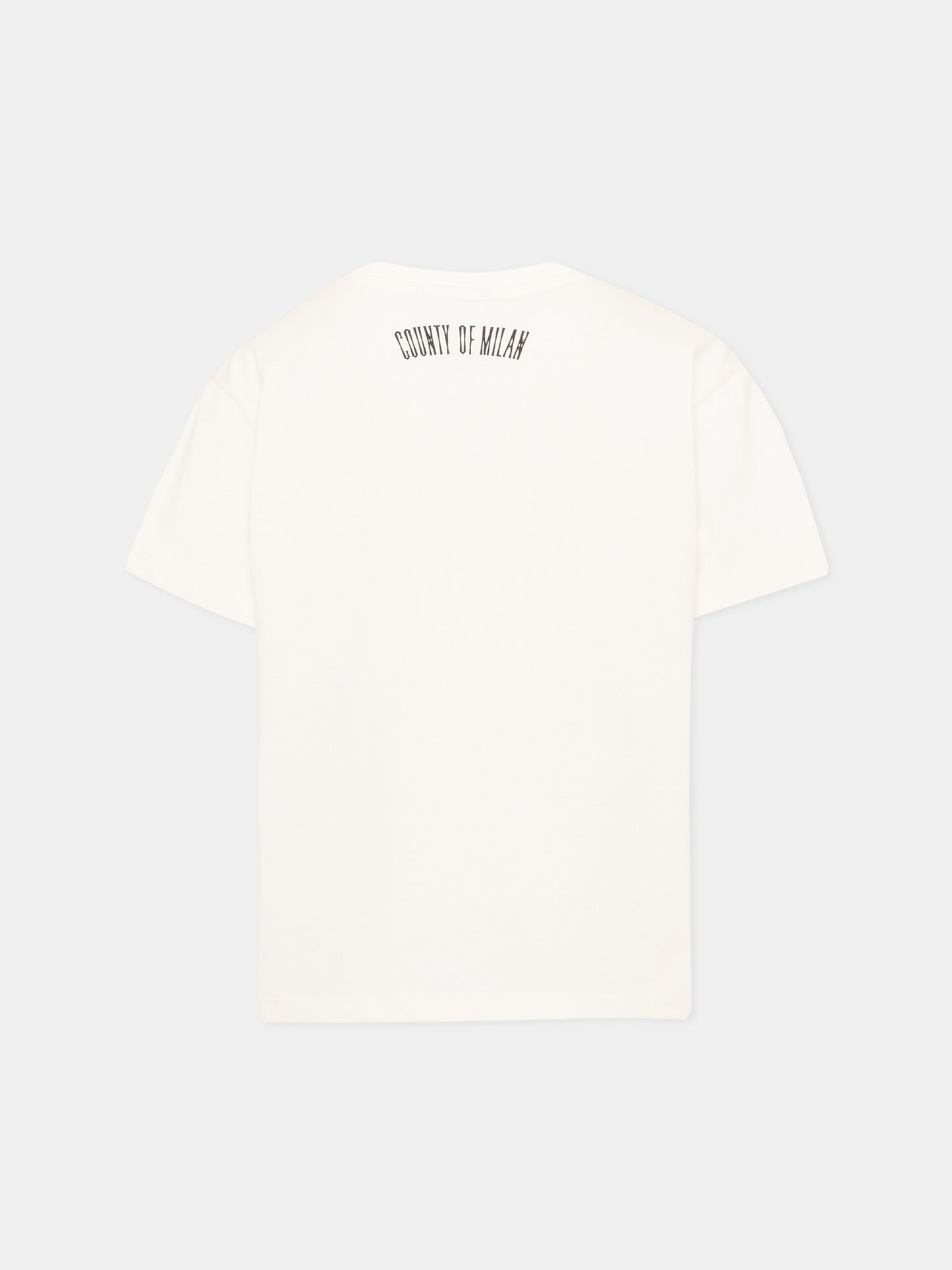 T-Shirt avorio per bambino con logo,County Of Milan Kids,F5CMJBTH058 002