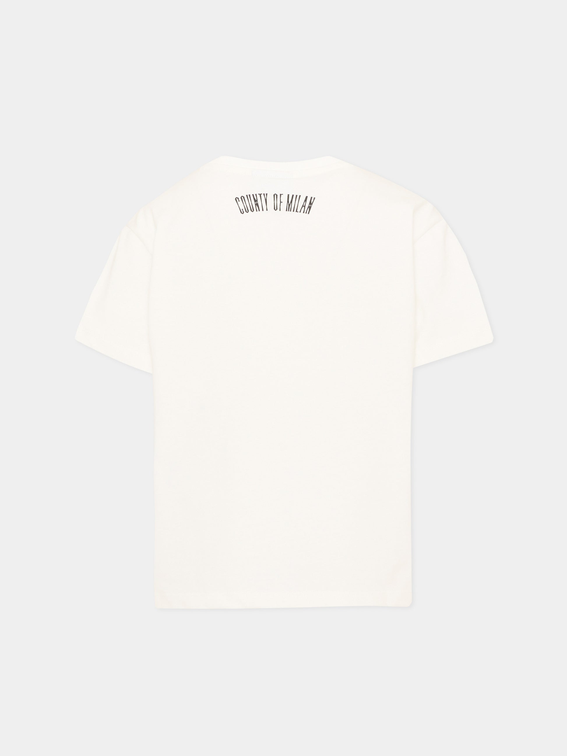 T-Shirt avorio per bambino con logo,County Of Milan Kids,F5CMJBTH058 002