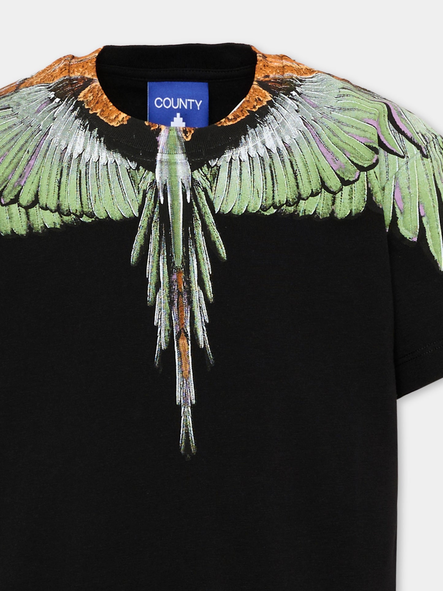 T-Shirt nera per bambino con ali,County Of Milan Kids,F5CMJBTH063 110