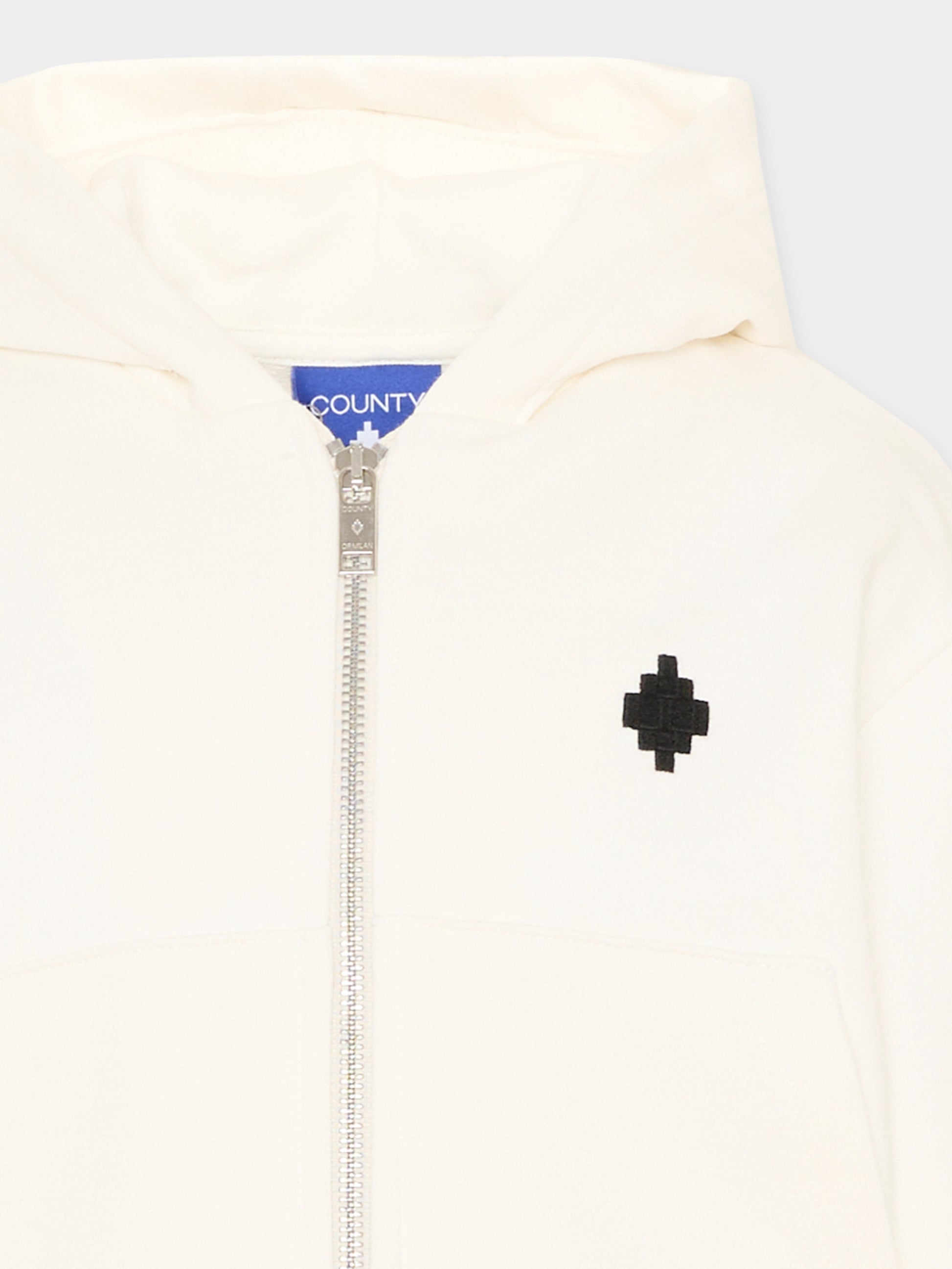 Felpa avorio per bambino con logo,County Of Milan Kids,F5CMJBZH001 002