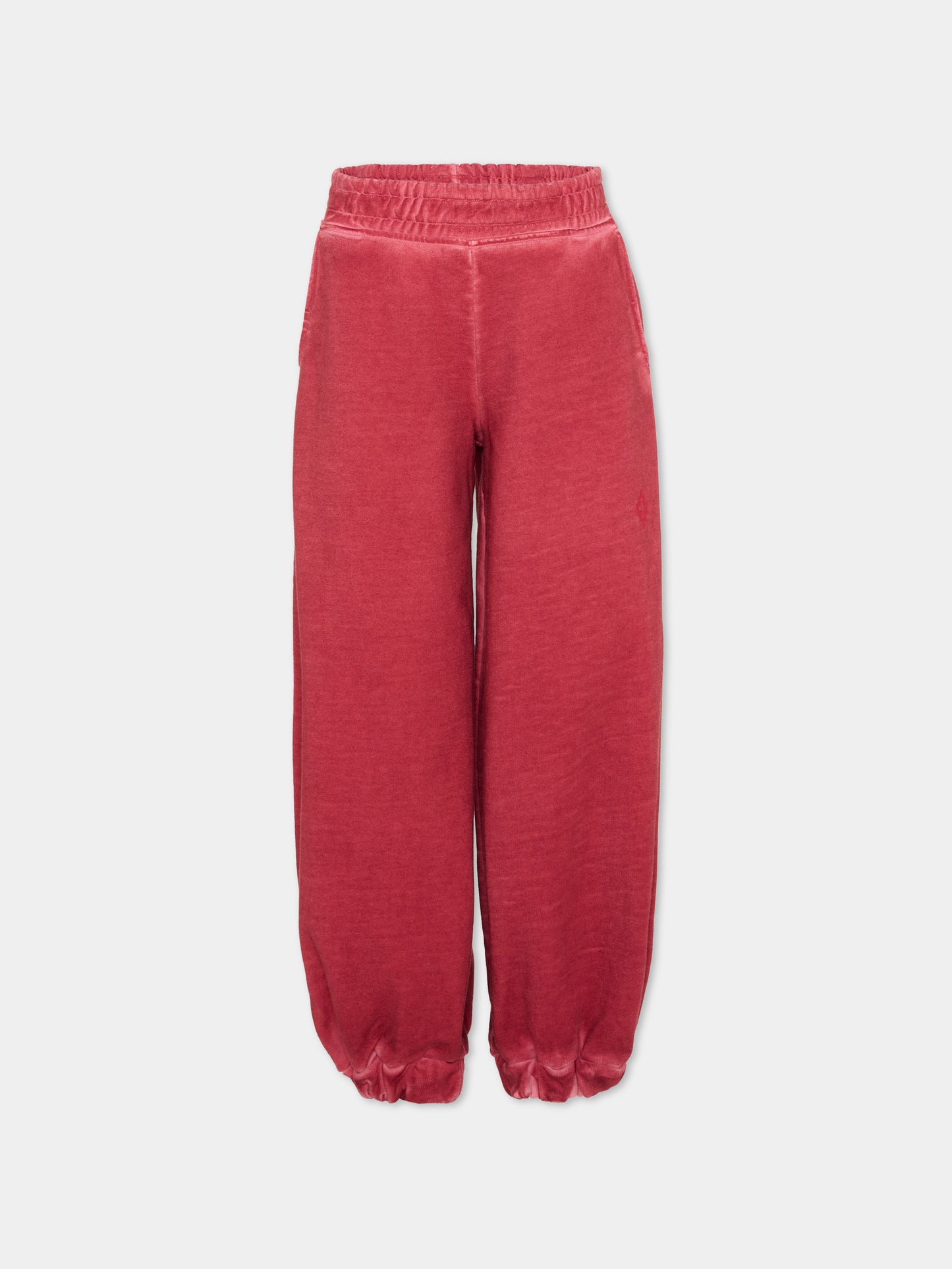 Pantaloni sportivi bordeaux per bambina con logo,County Of Milan Kids,F5CMJGFP031 096