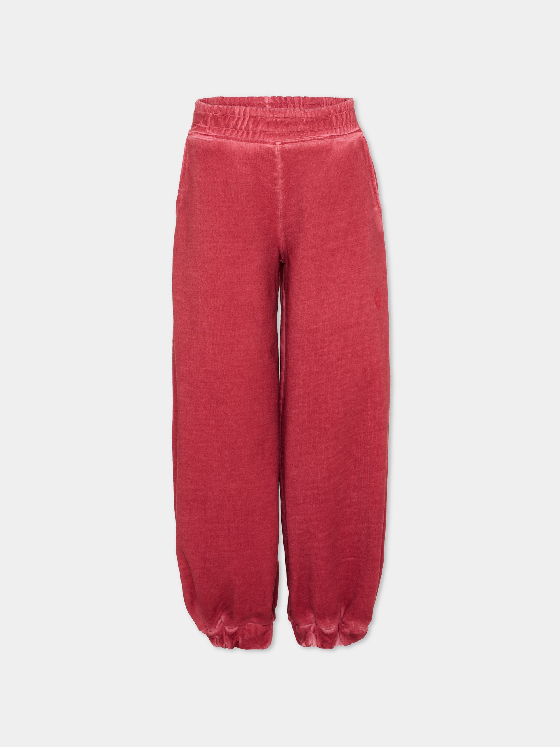 Pantaloni sportivi bordeaux per bambina con logo,County Of Milan Kids,F5CMJGFP031 096