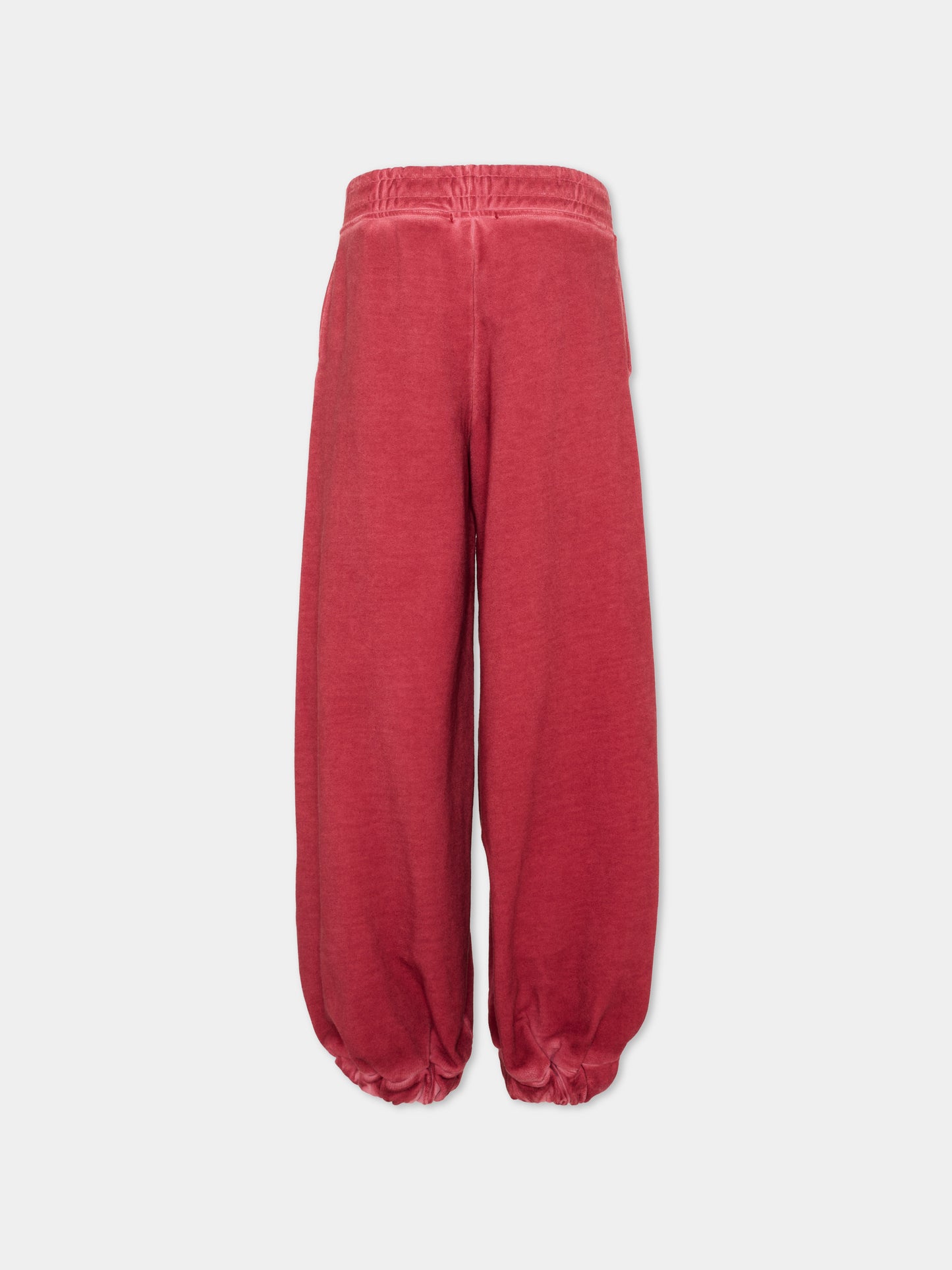 Pantaloni sportivi bordeaux per bambina con logo,County Of Milan Kids,F5CMJGFP031 096
