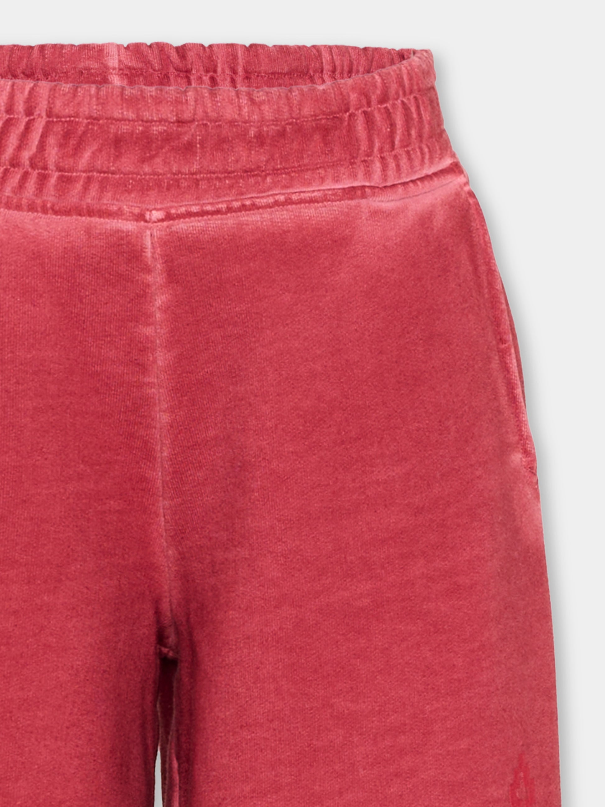 Pantaloni sportivi bordeaux per bambina con logo,County Of Milan Kids,F5CMJGFP031 096