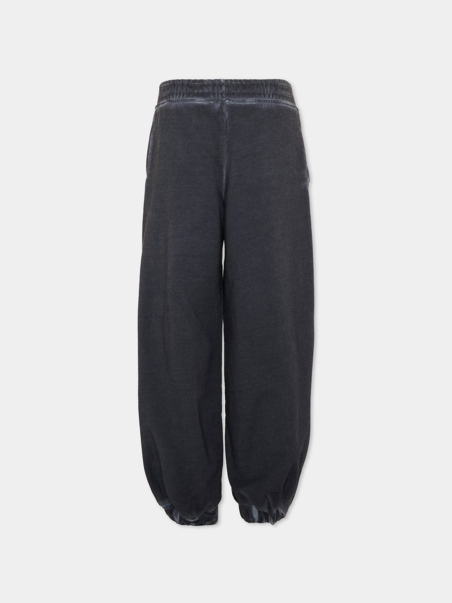 Pantaloni sportivi neri per bambina con logo,County Of Milan Kids,F5CMJGFP031 110