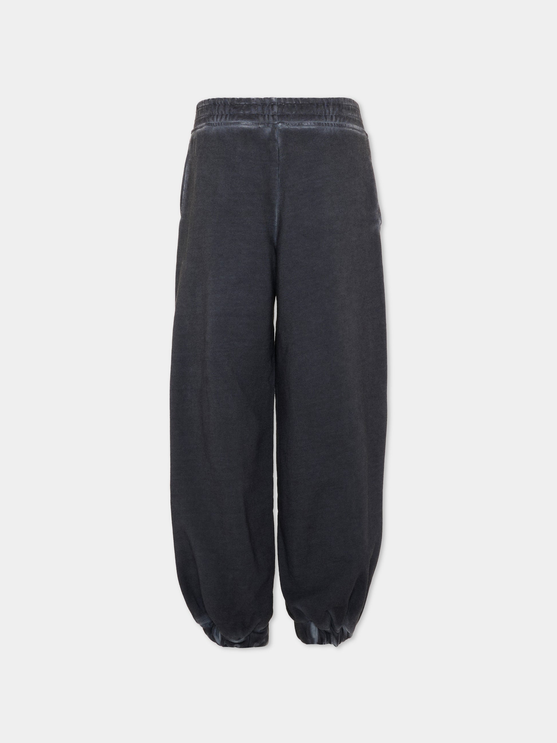 Pantaloni sportivi neri per bambina con logo,County Of Milan Kids,F5CMJGFP031 110