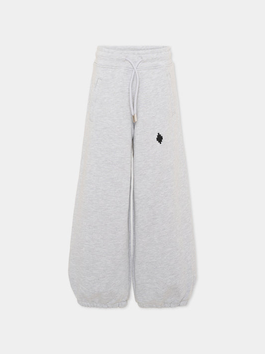 Pantalone grigio per bambina con logo,County Of Milan Kids,F5CMJGFP086 101
