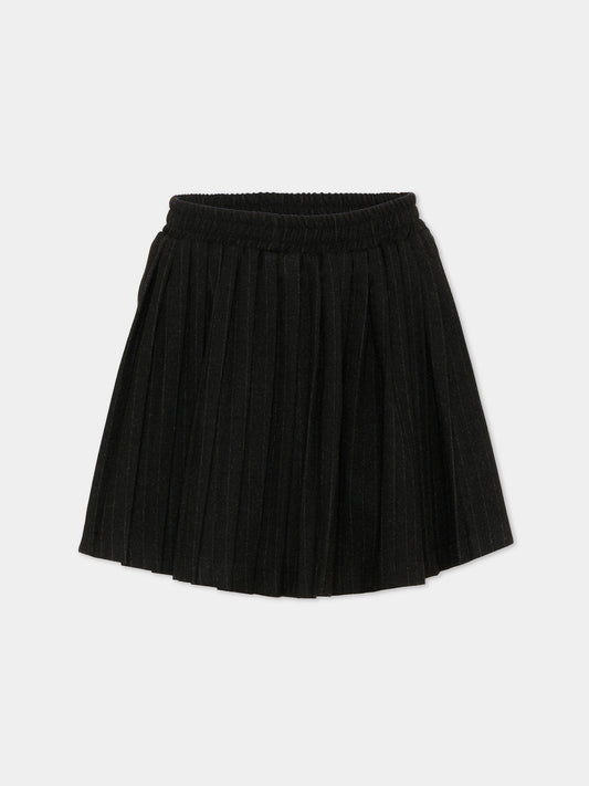 Gonna nera per bambina con patch,County Of Milan Kids,F5CMJGSK020 110